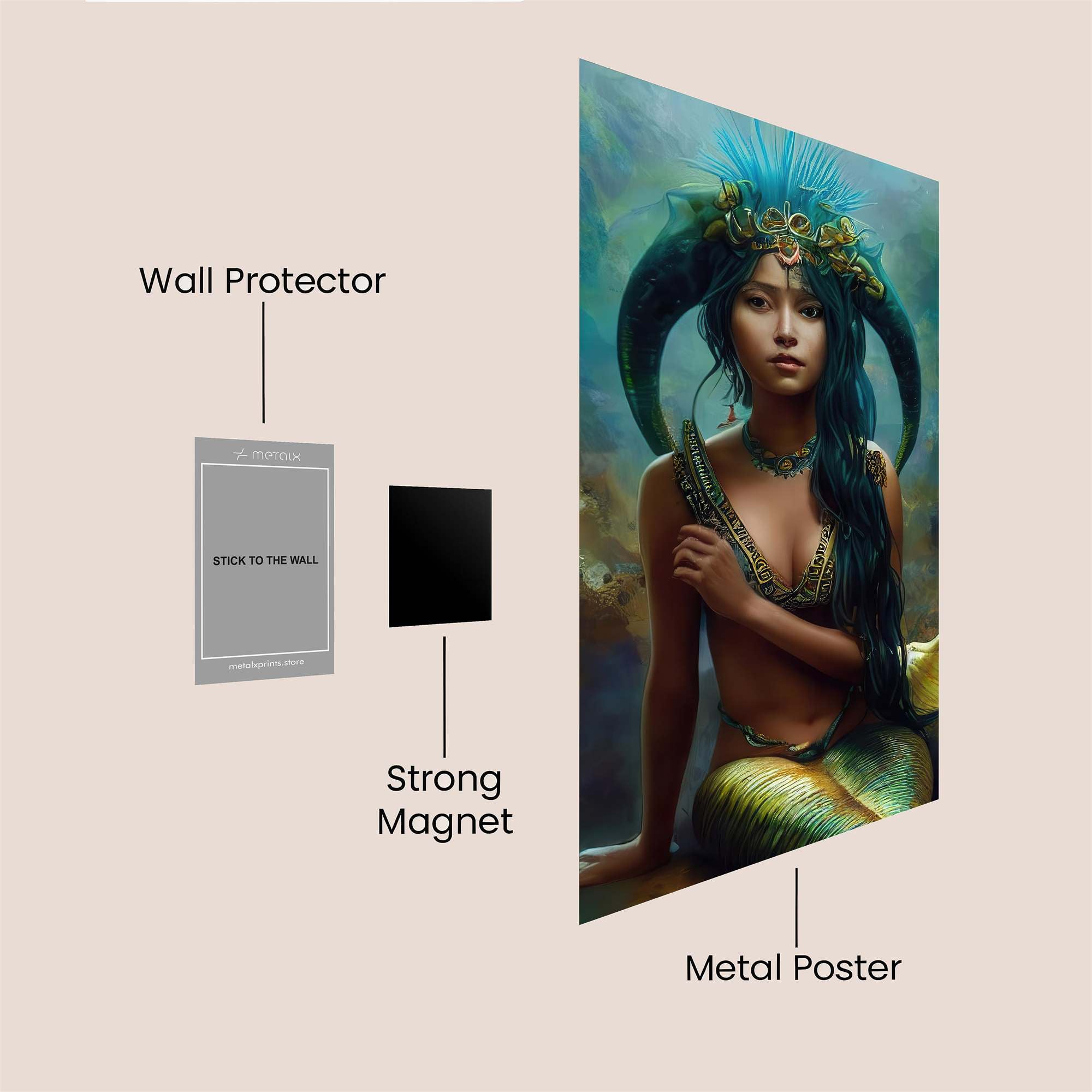 Mermaid Serenity Safe Wall Magnetic / M