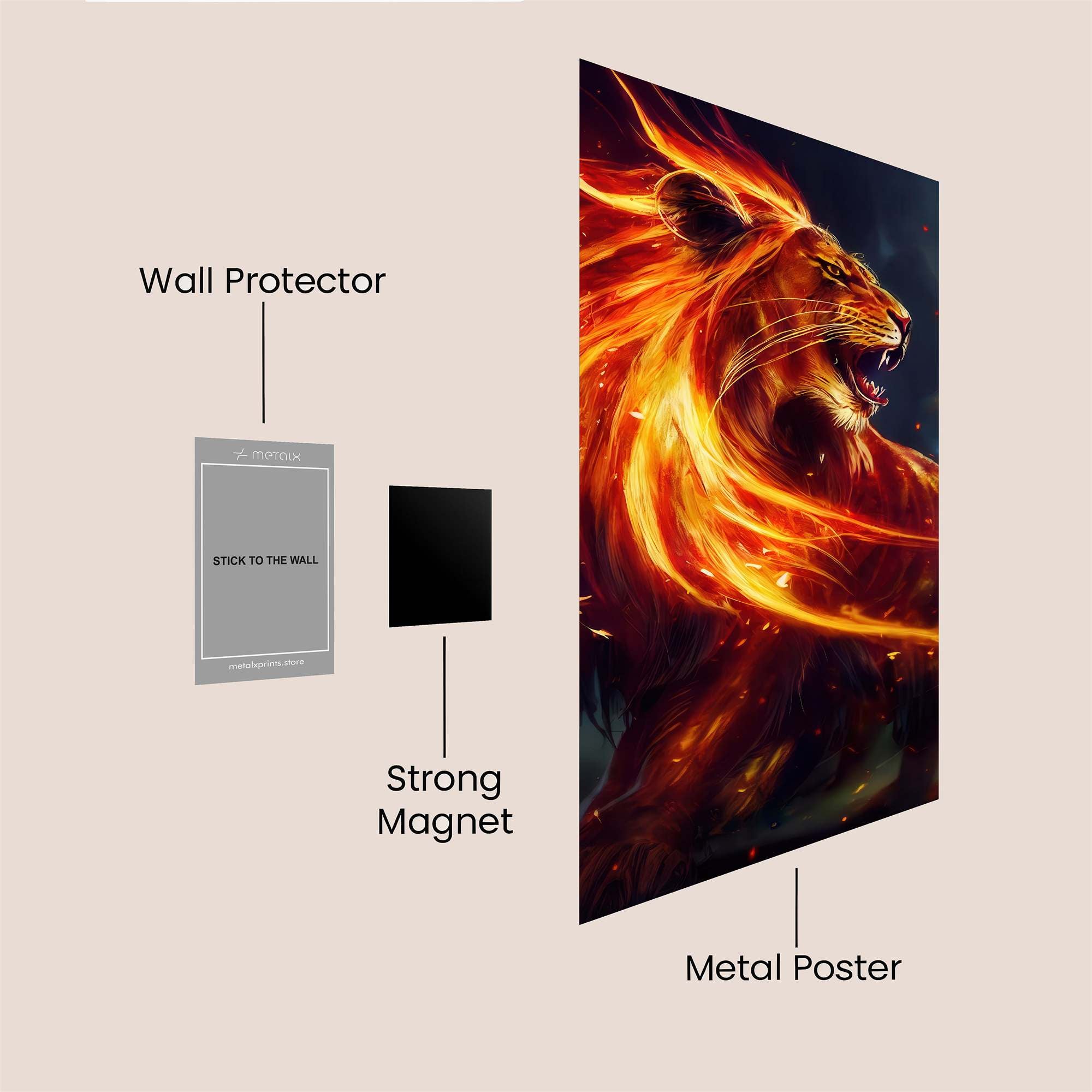 Lion Blaze Safe Wall Magnetic / M
