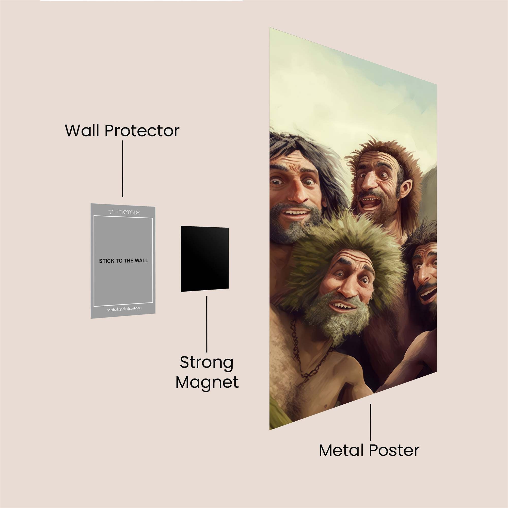 Cavemen Selfie Safe Wall Magnetic / M