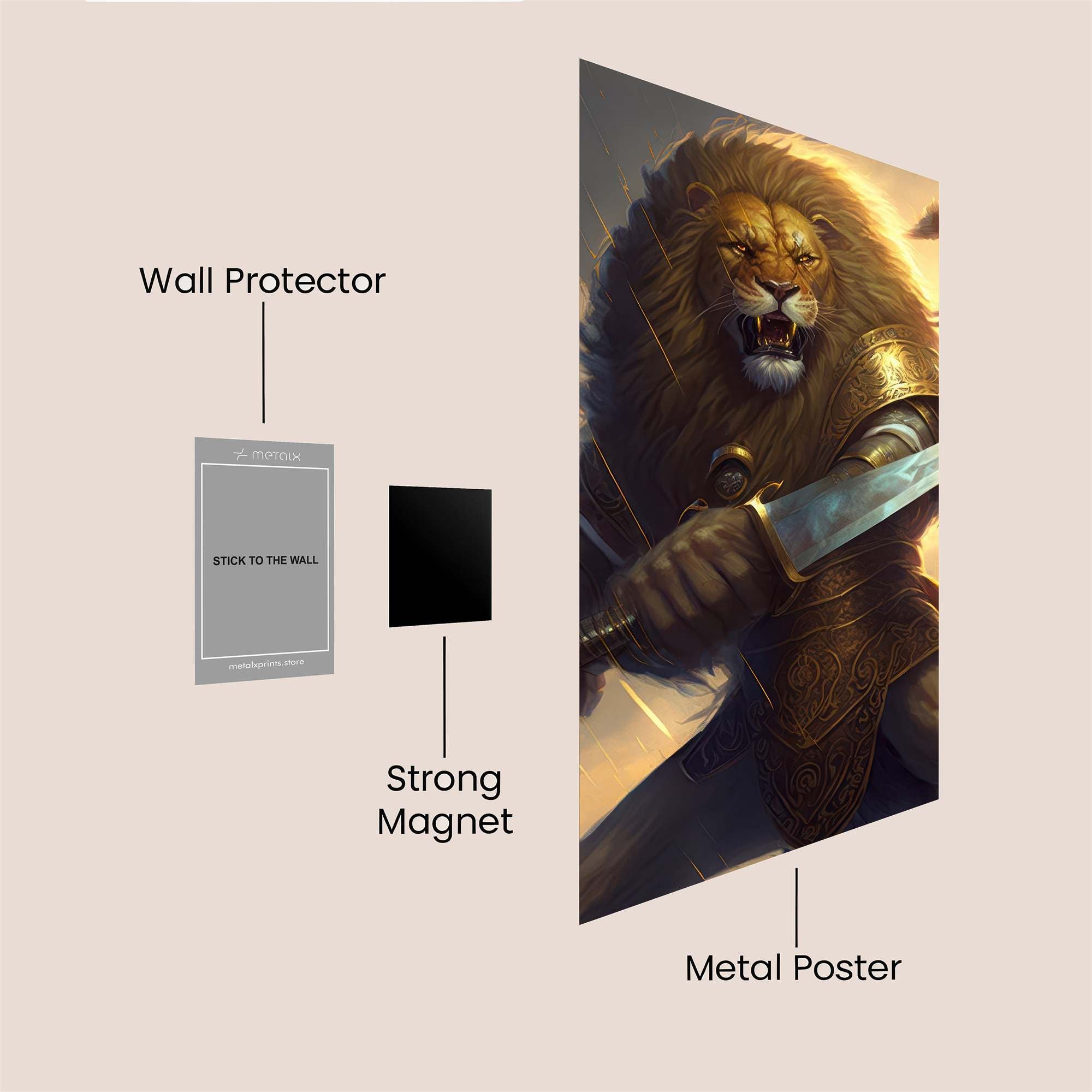 Lion Warrior Safe Wall Magnetic / M