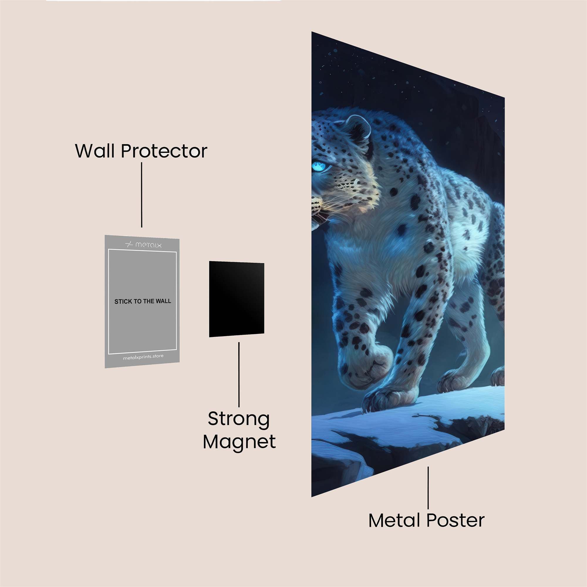 Snow Leopard - Ethereal Safe Wall Magnetic / M