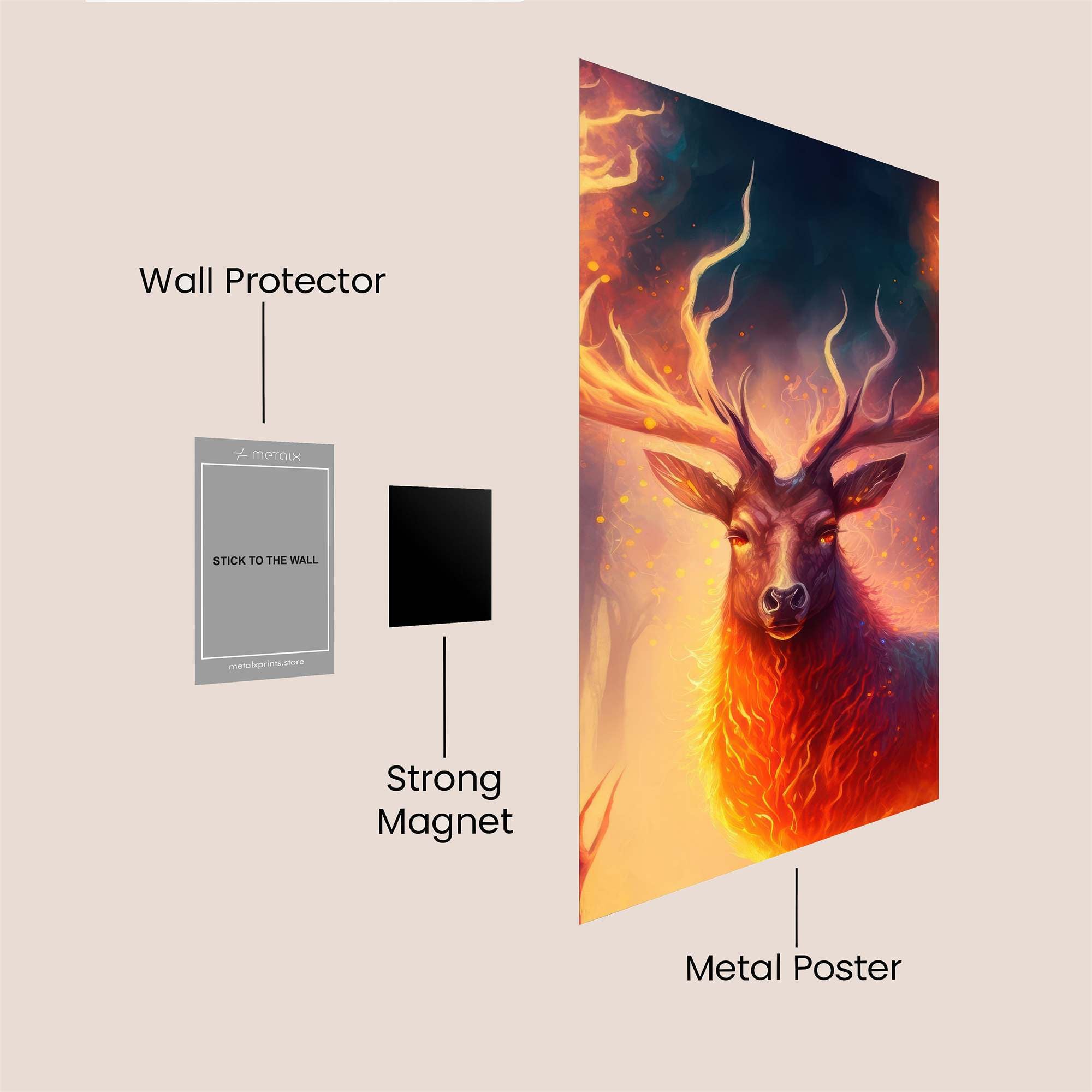 Flame Stag Safe Wall Magnetic / M