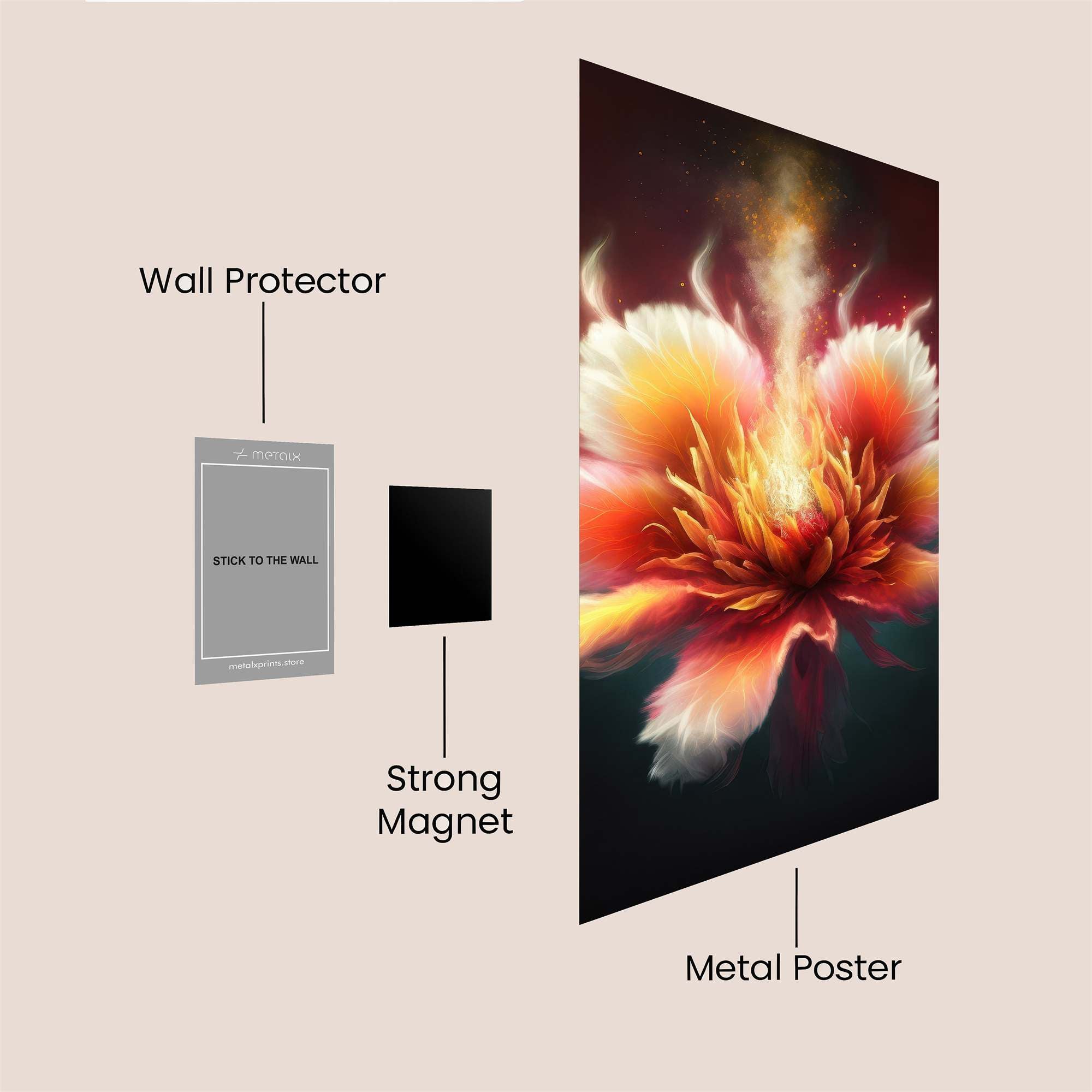 Flame Blossom Safe Wall Magnetic / M