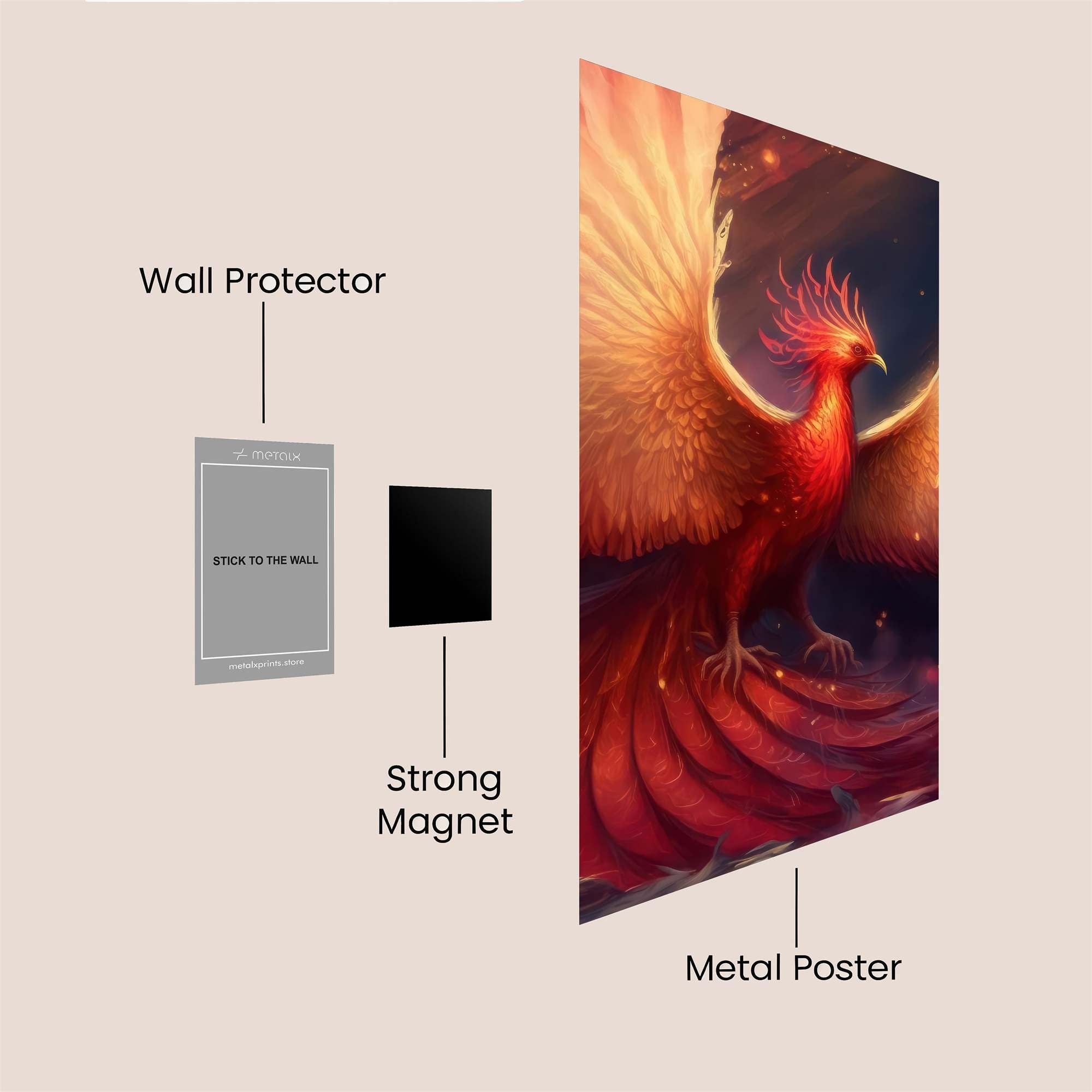 Phoenix Blaze Safe Wall Magnetic / M