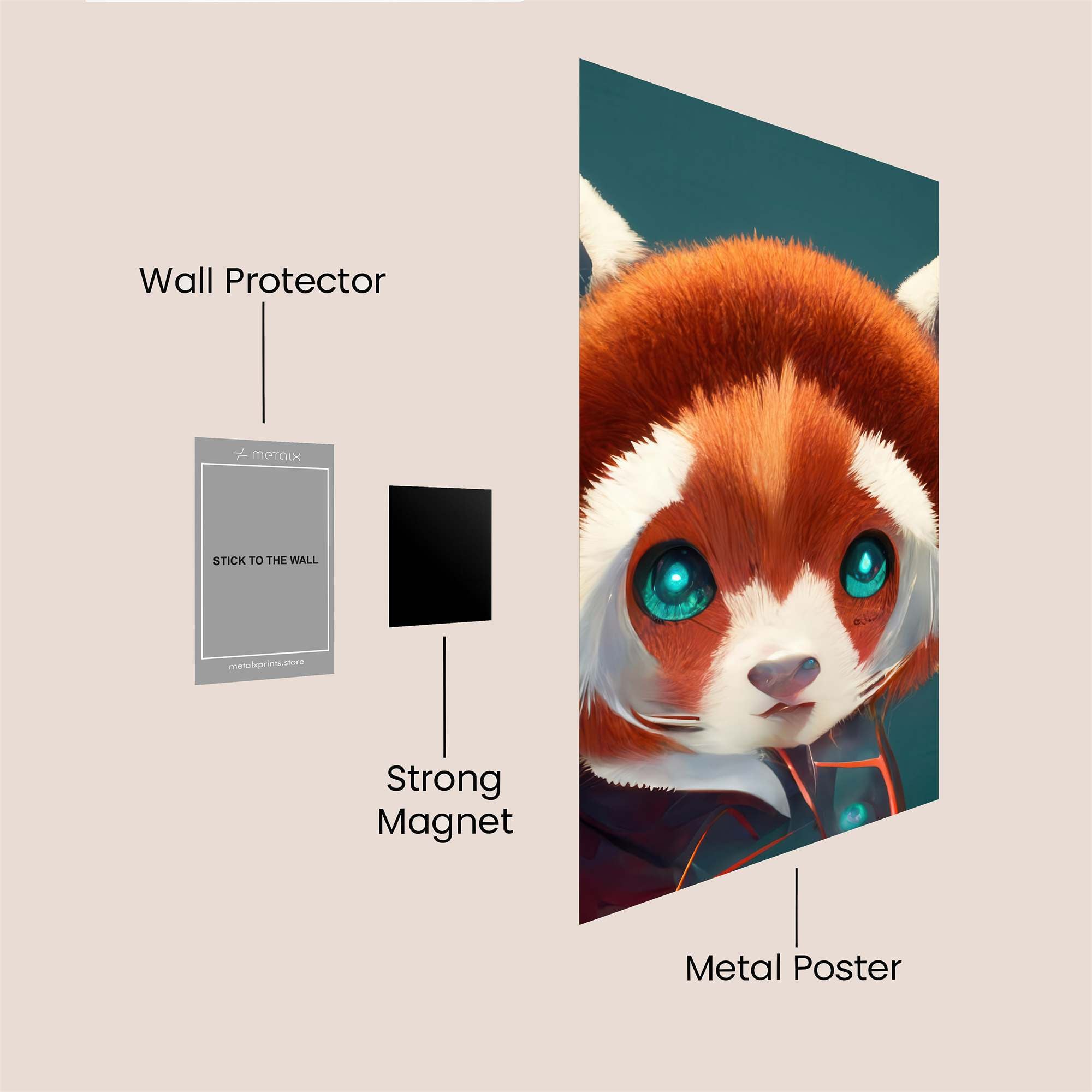 Red Panda Enchanting Safe Wall Magnetic / M