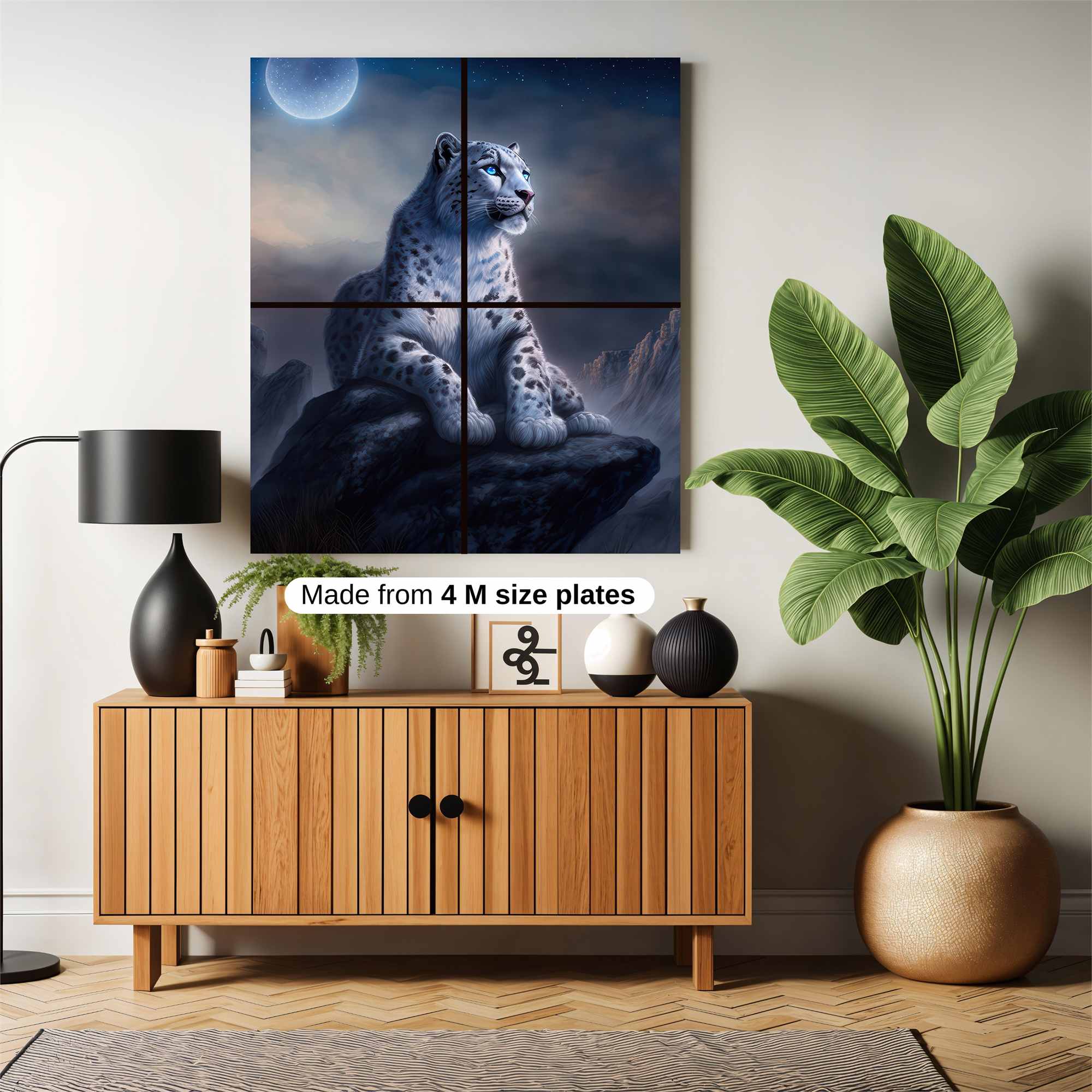 Snow Leopard Serenity Safe Wall Magnetic / M