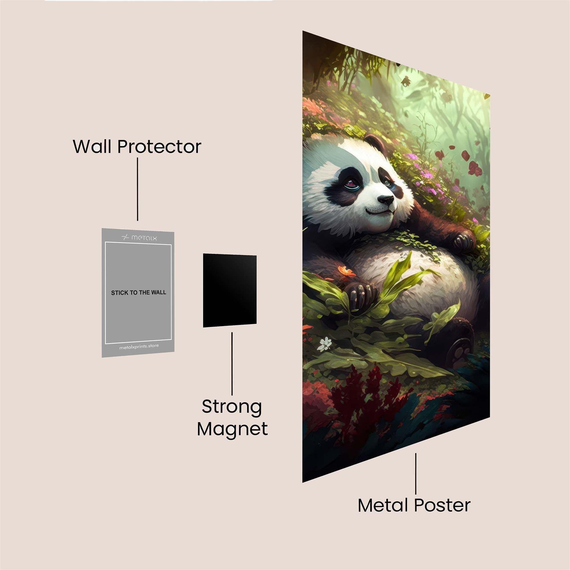 Panda Bliss Safe Wall Magnetic / M