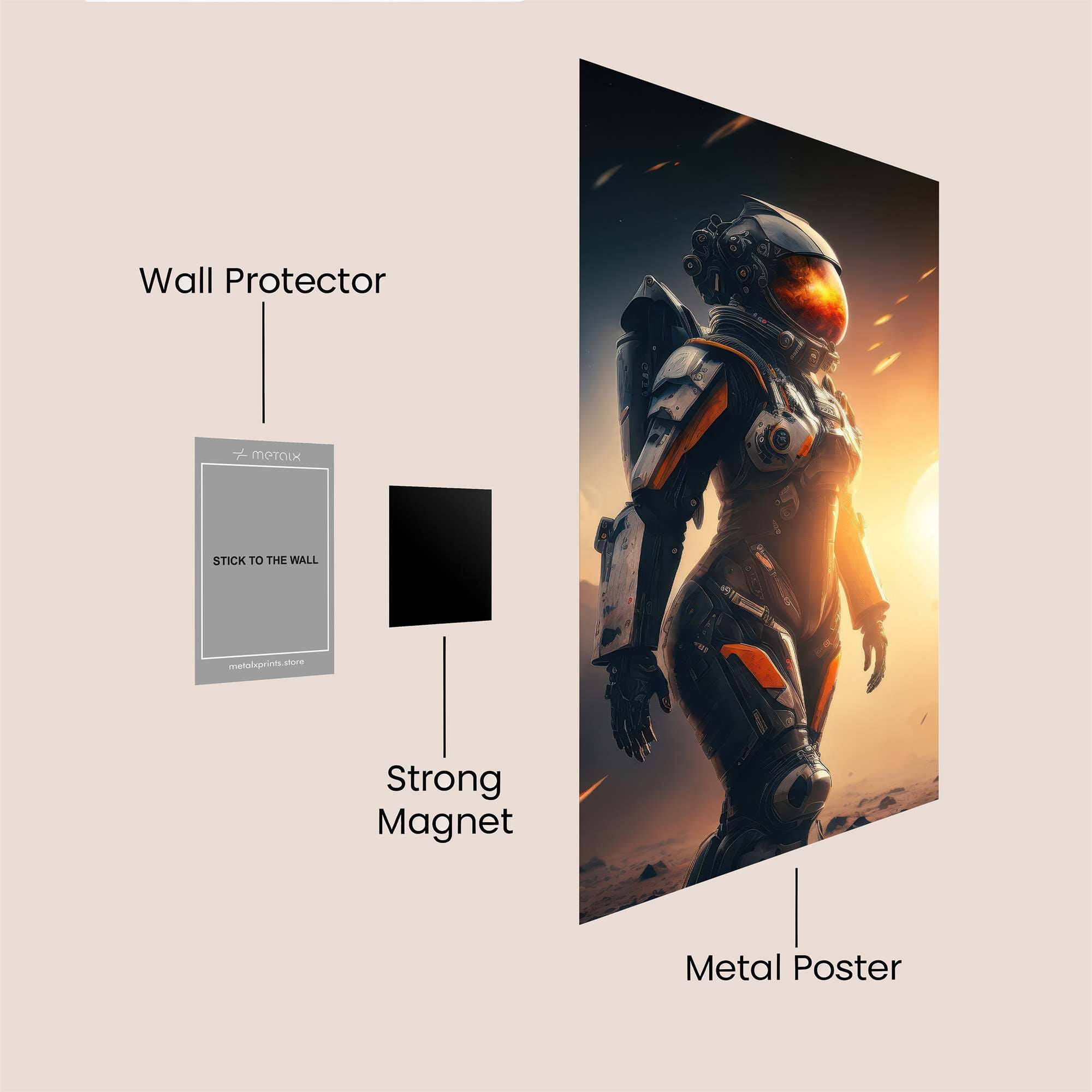 Astronaut Radiant Safe Wall Magnetic / M