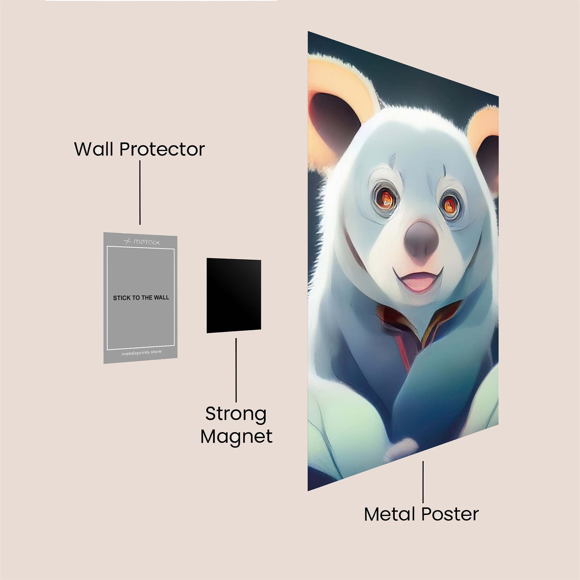 Bear Whimsy Safe Wall Magnetic / M