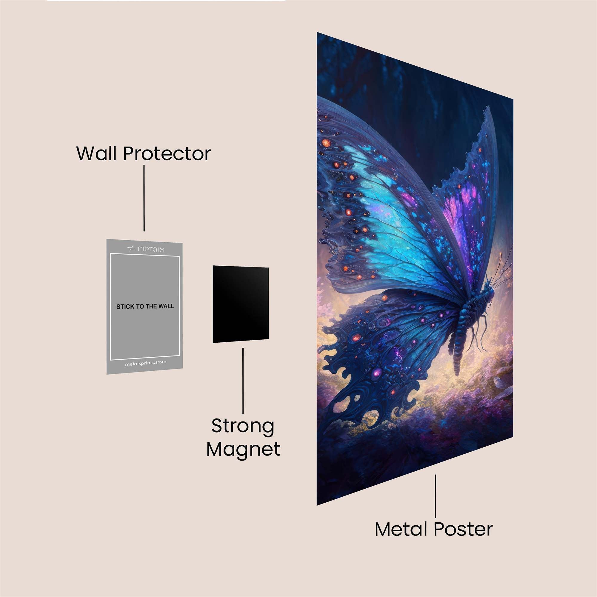 Luminous Butterfly Safe Wall Magnetic / M