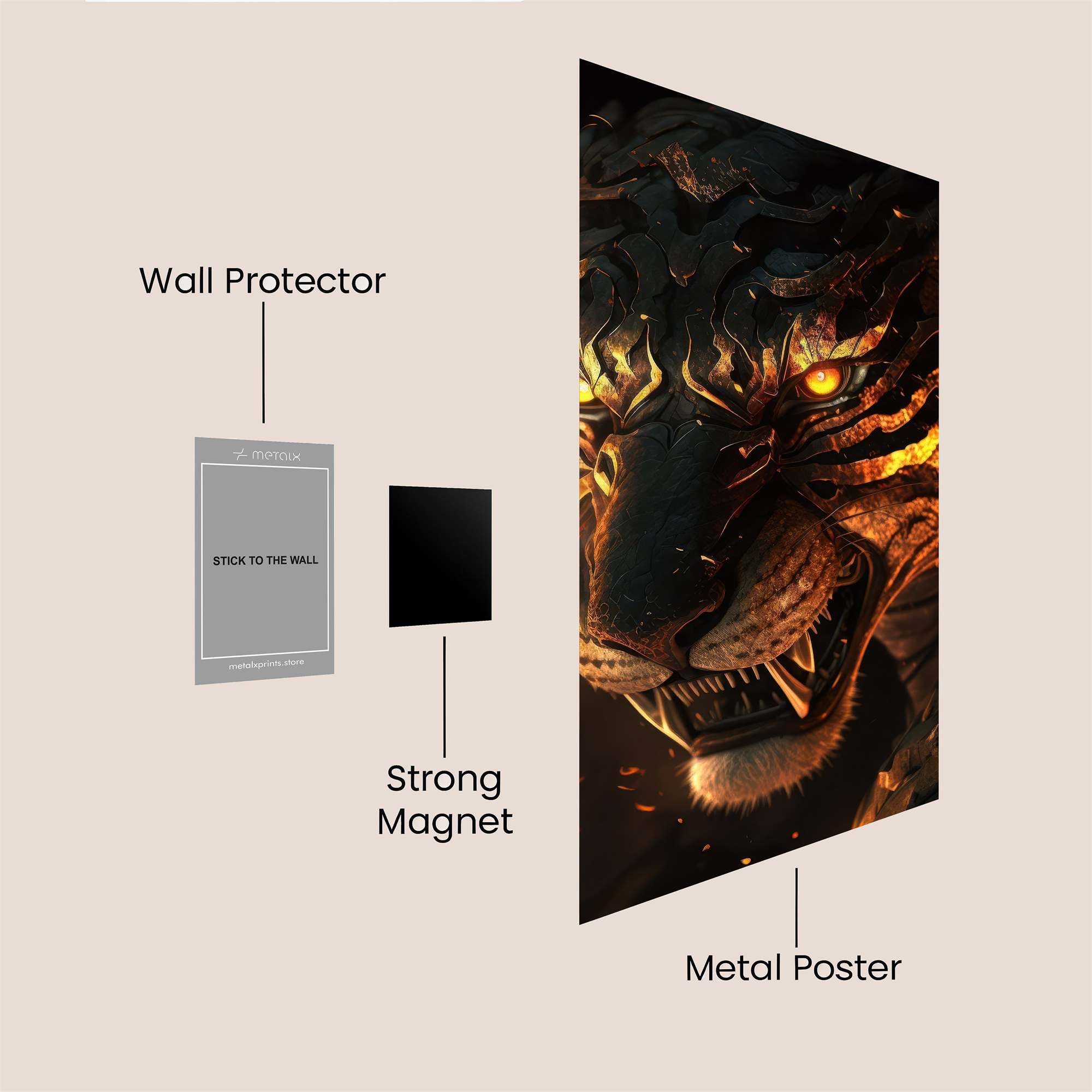 Tiger Inferno Safe Wall Magnetic / M