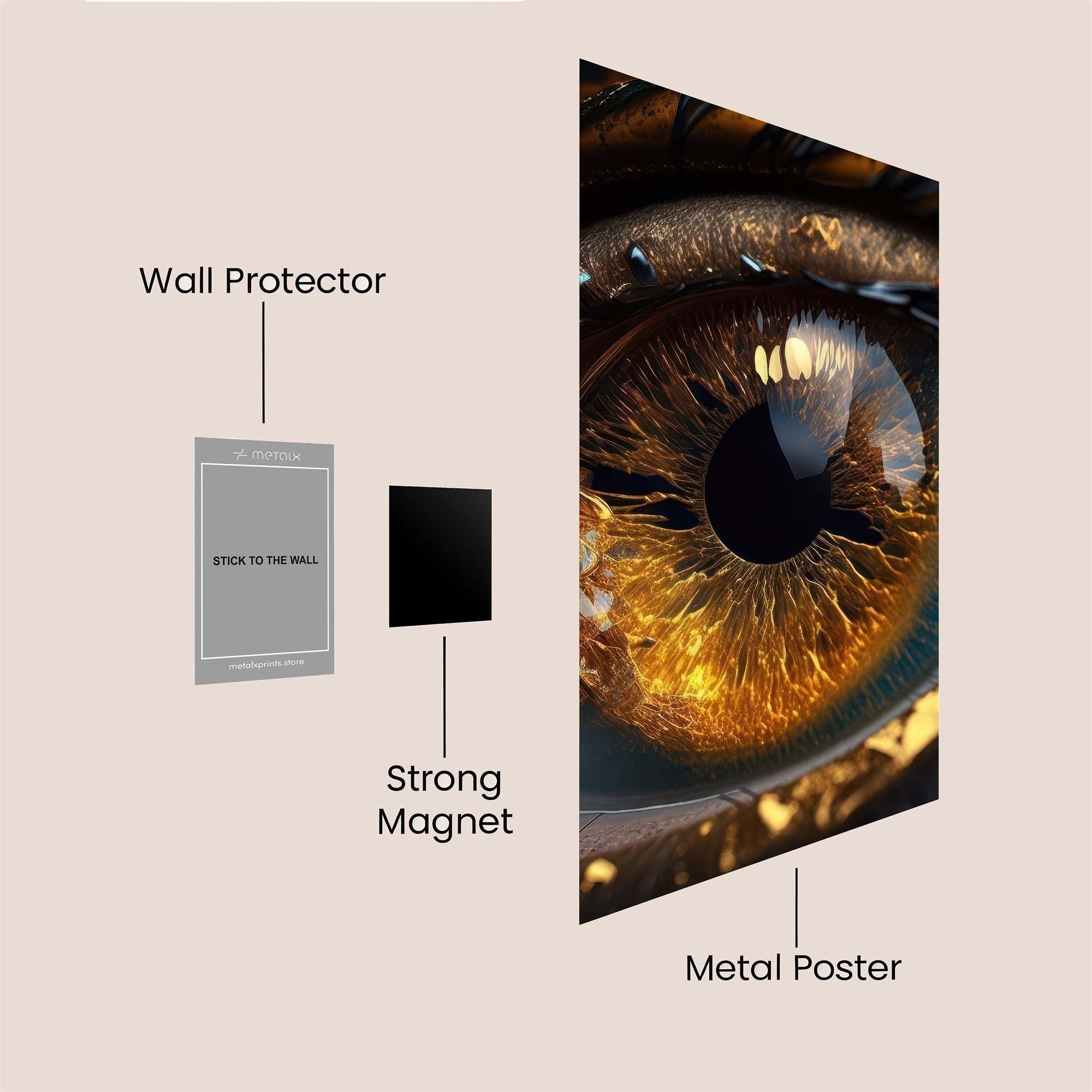 GoldenGaze Safe Wall Magnetic / M