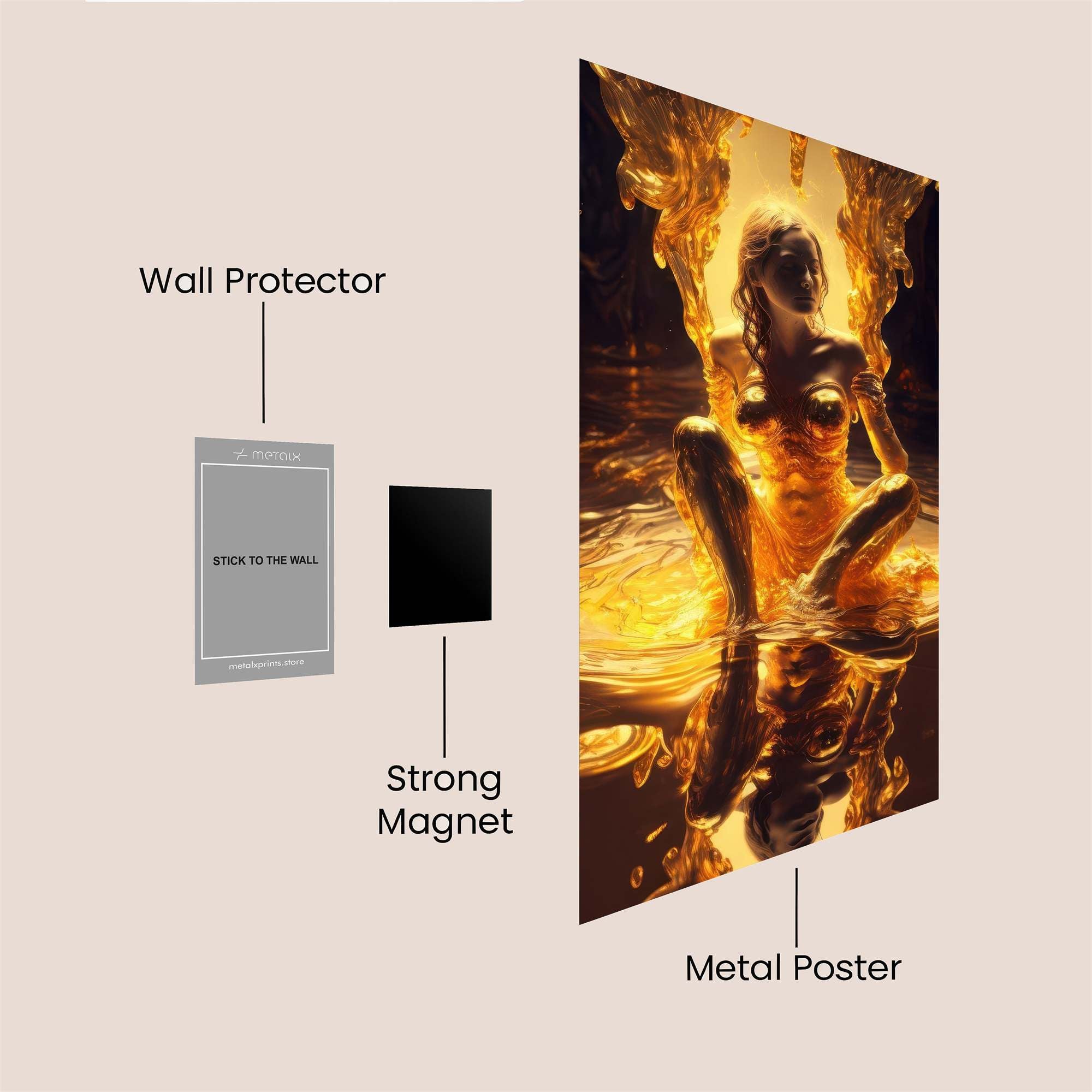 Golden Serenity Safe Wall Magnetic / M