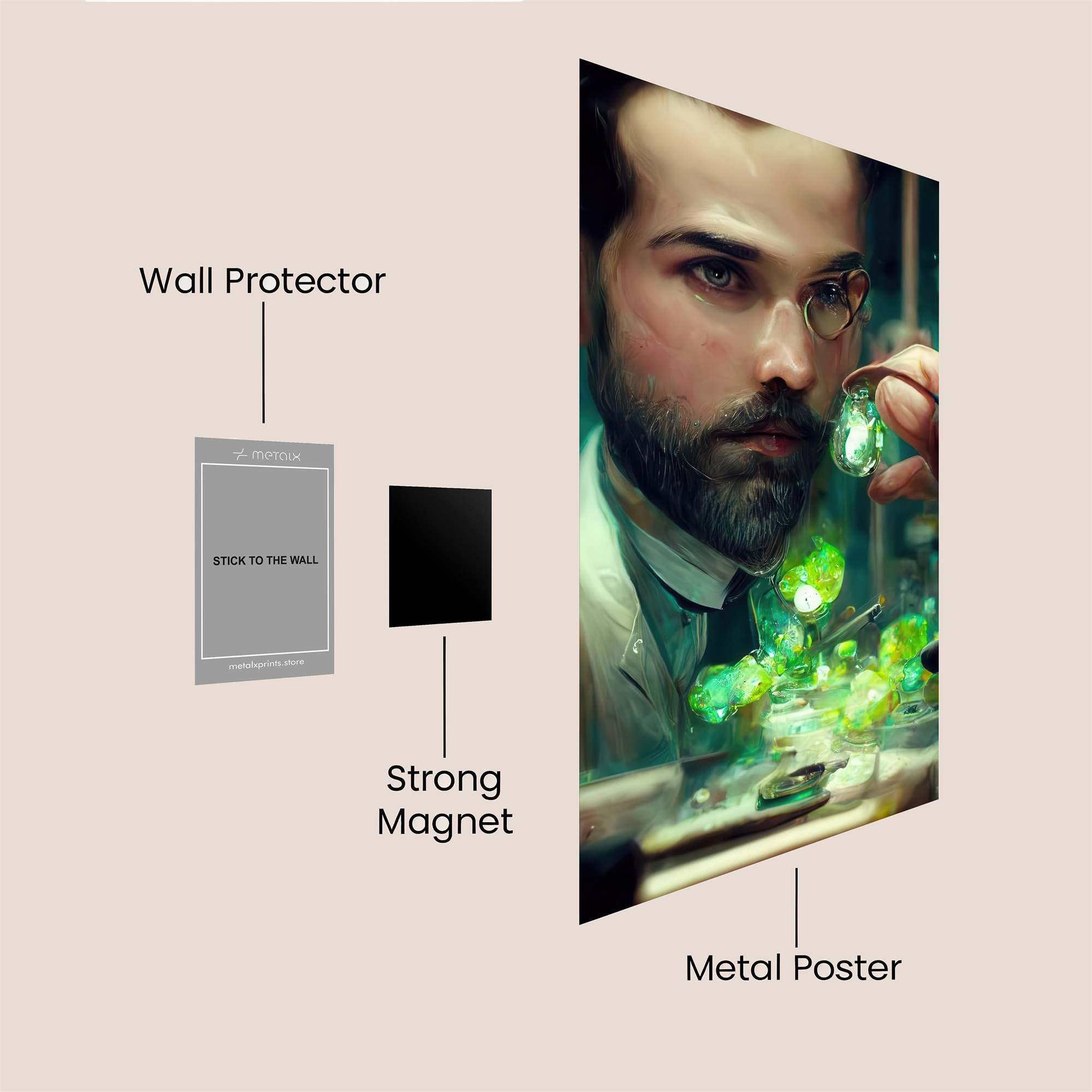 Curie's Glow Safe Wall Magnetic / M