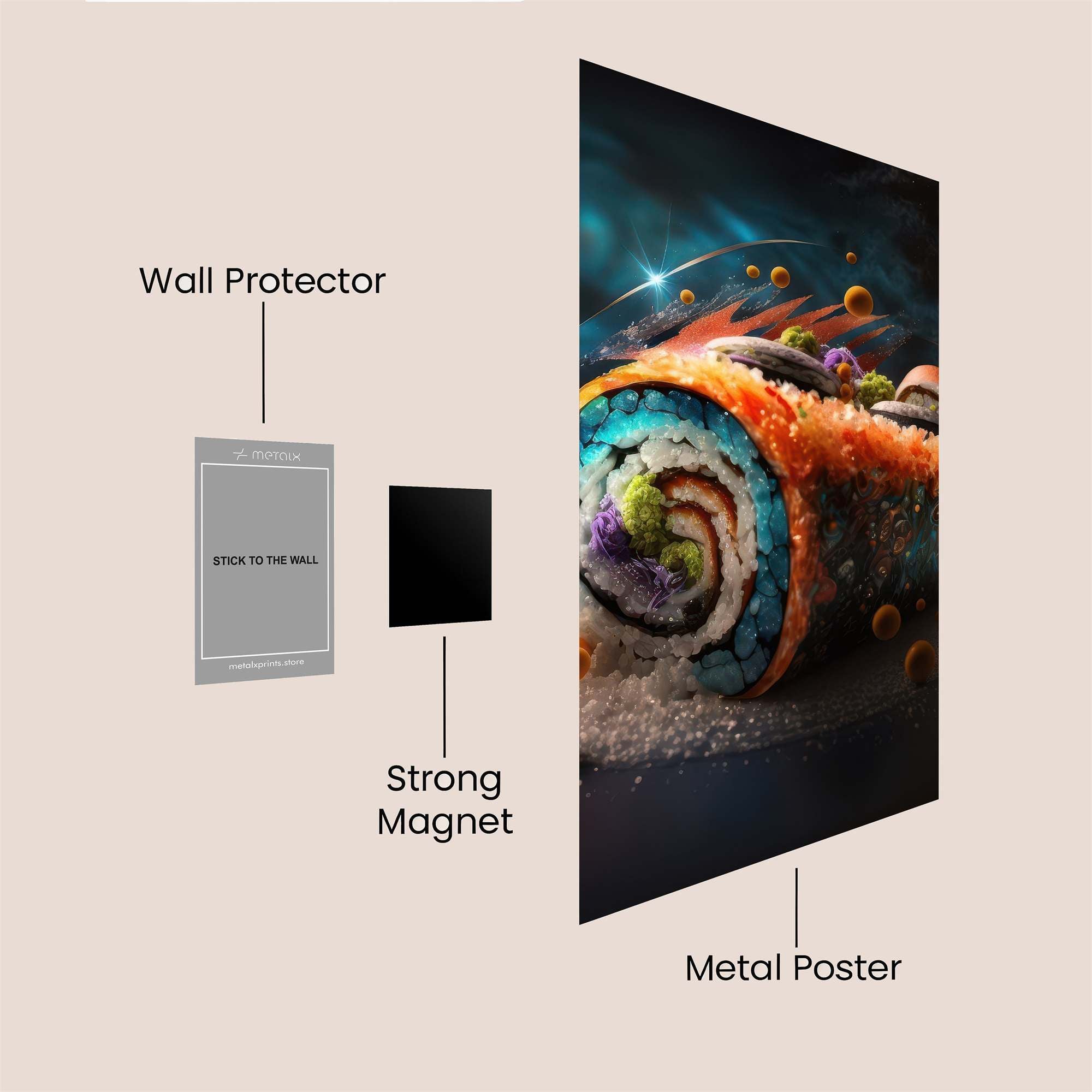 Sushi Galaxy Safe Wall Magnetic / M