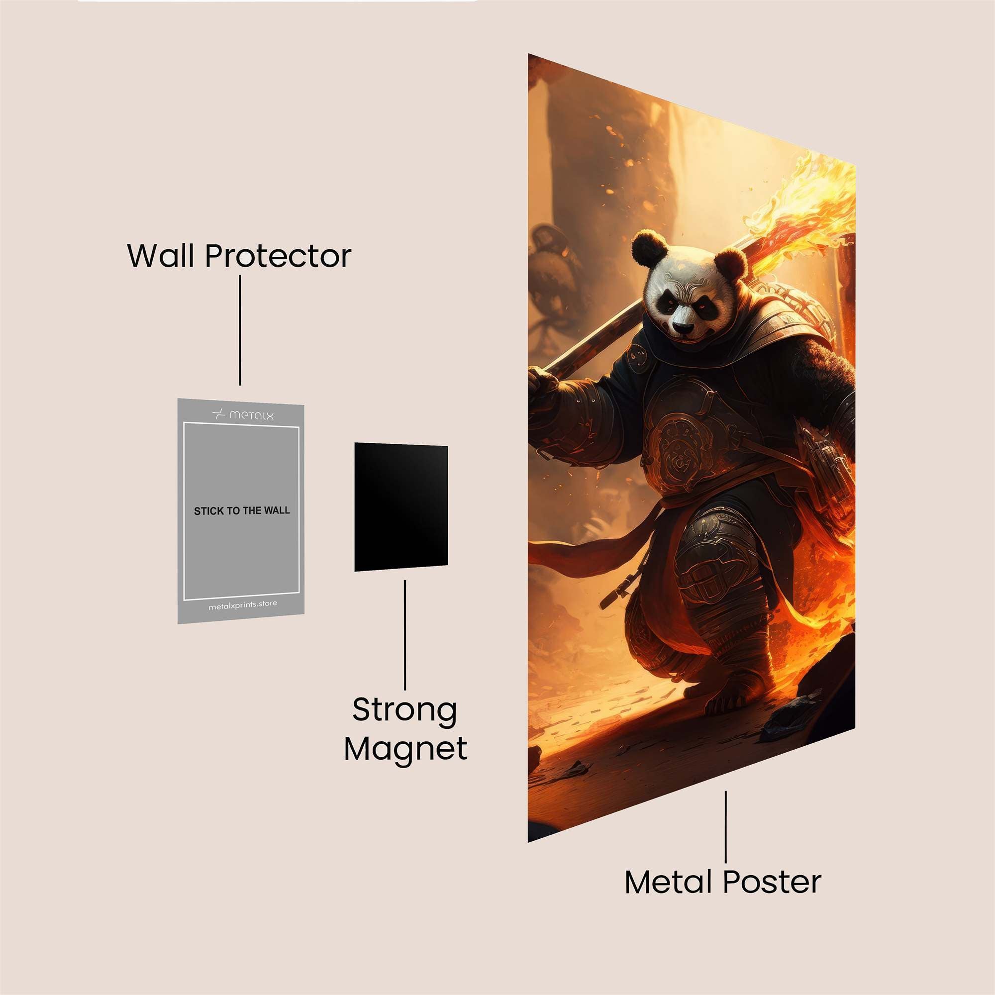 Panda Blaze Safe Wall Magnetic / M