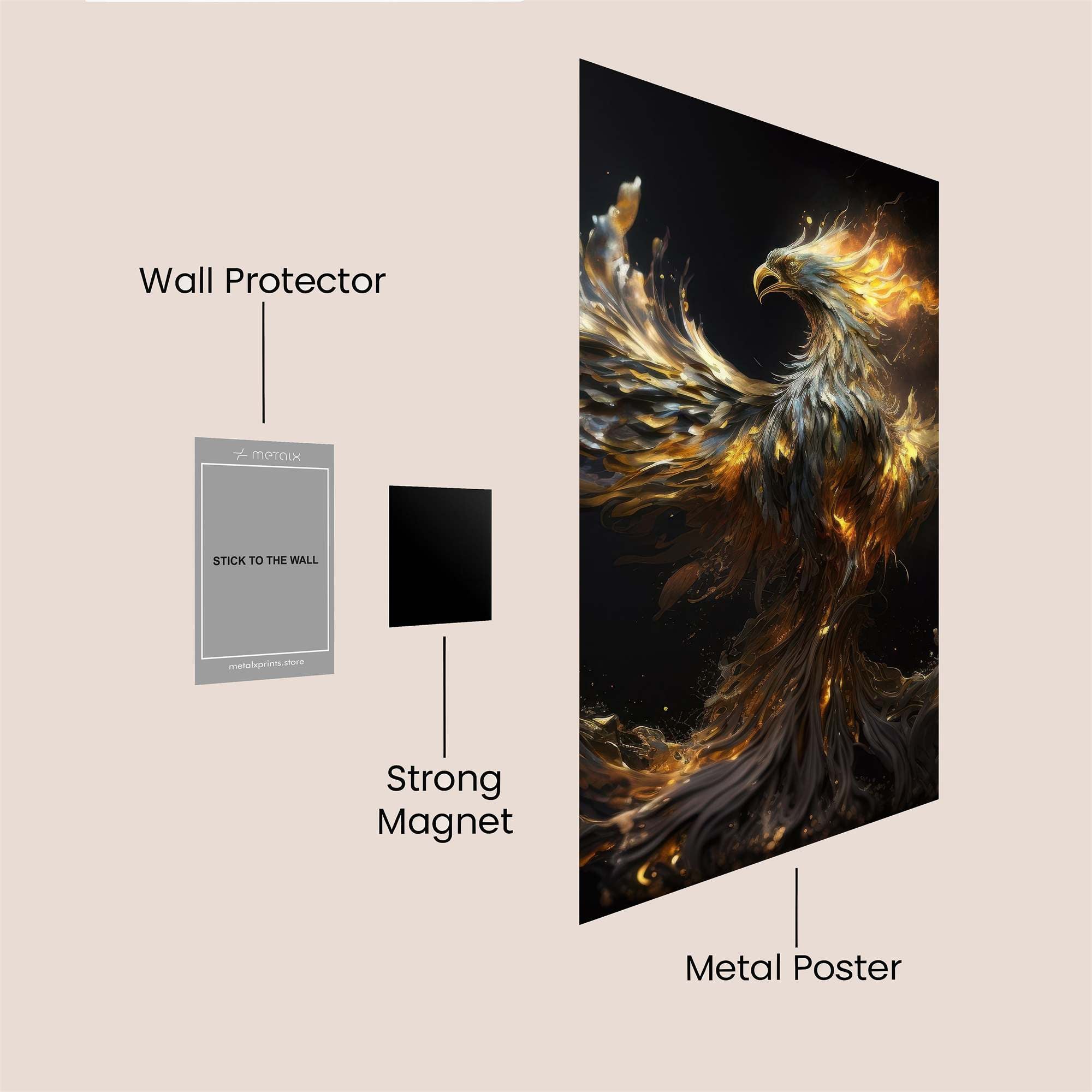 Phoenix Reborn Safe Wall Magnetic / M