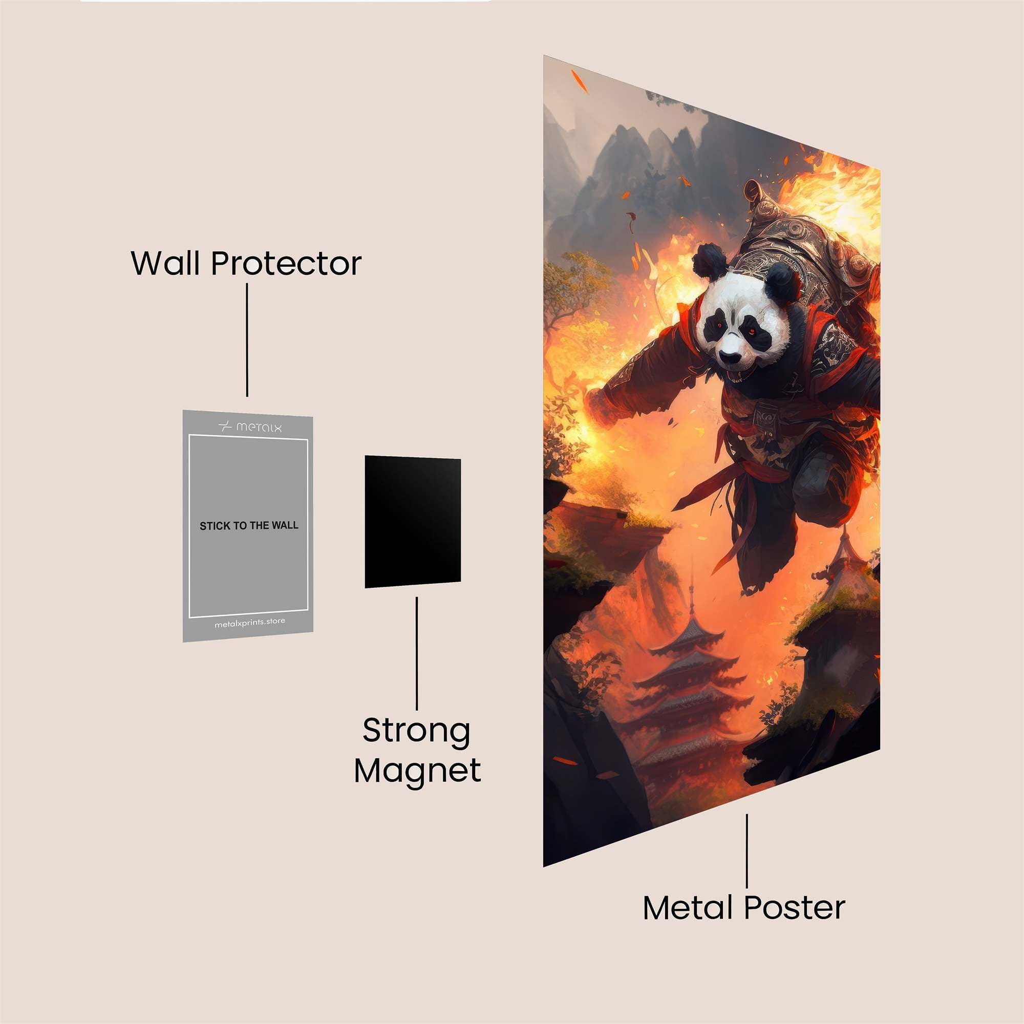 Panda Blaze Safe Wall Magnetic / M