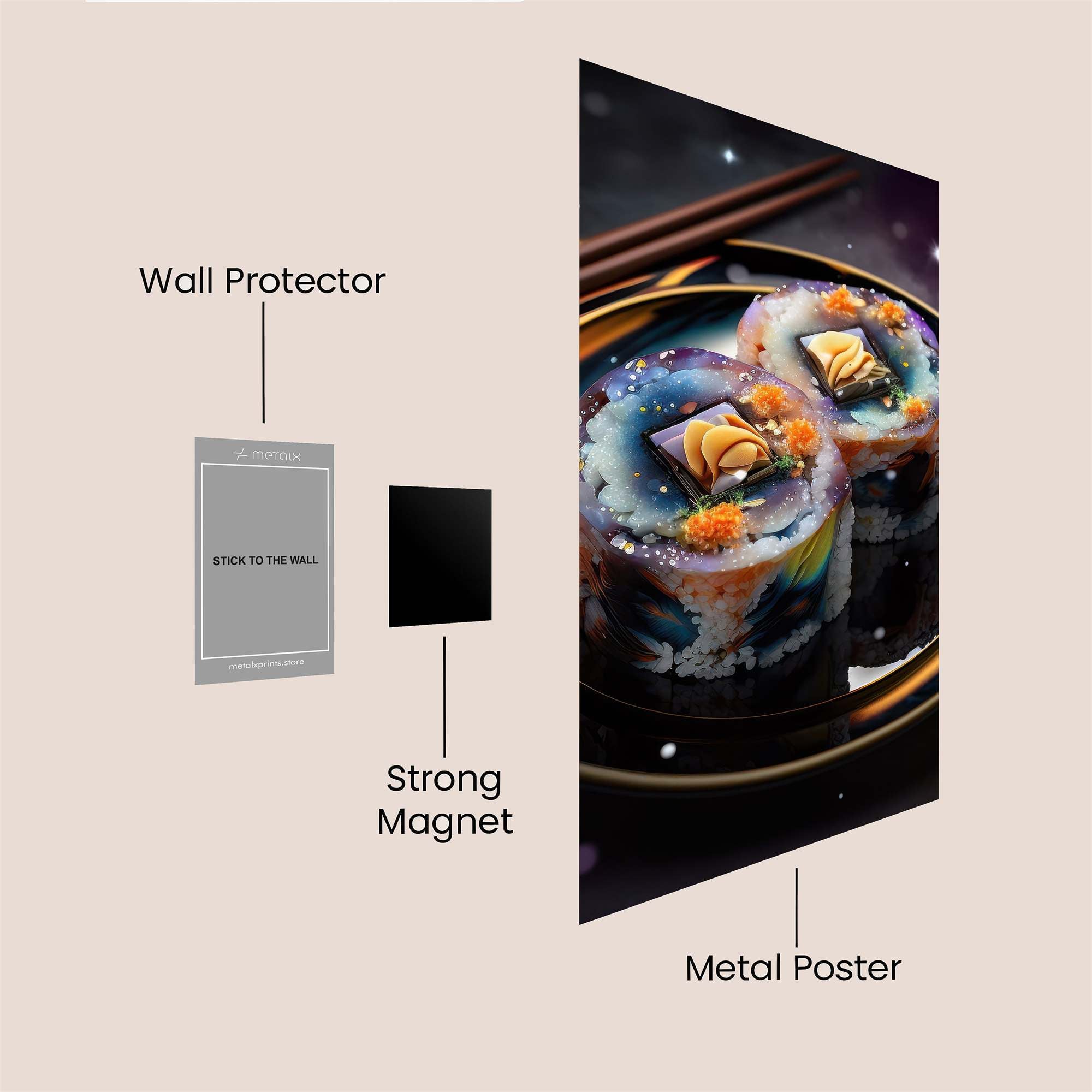 Sushi Galaxy Safe Wall Magnetic / M