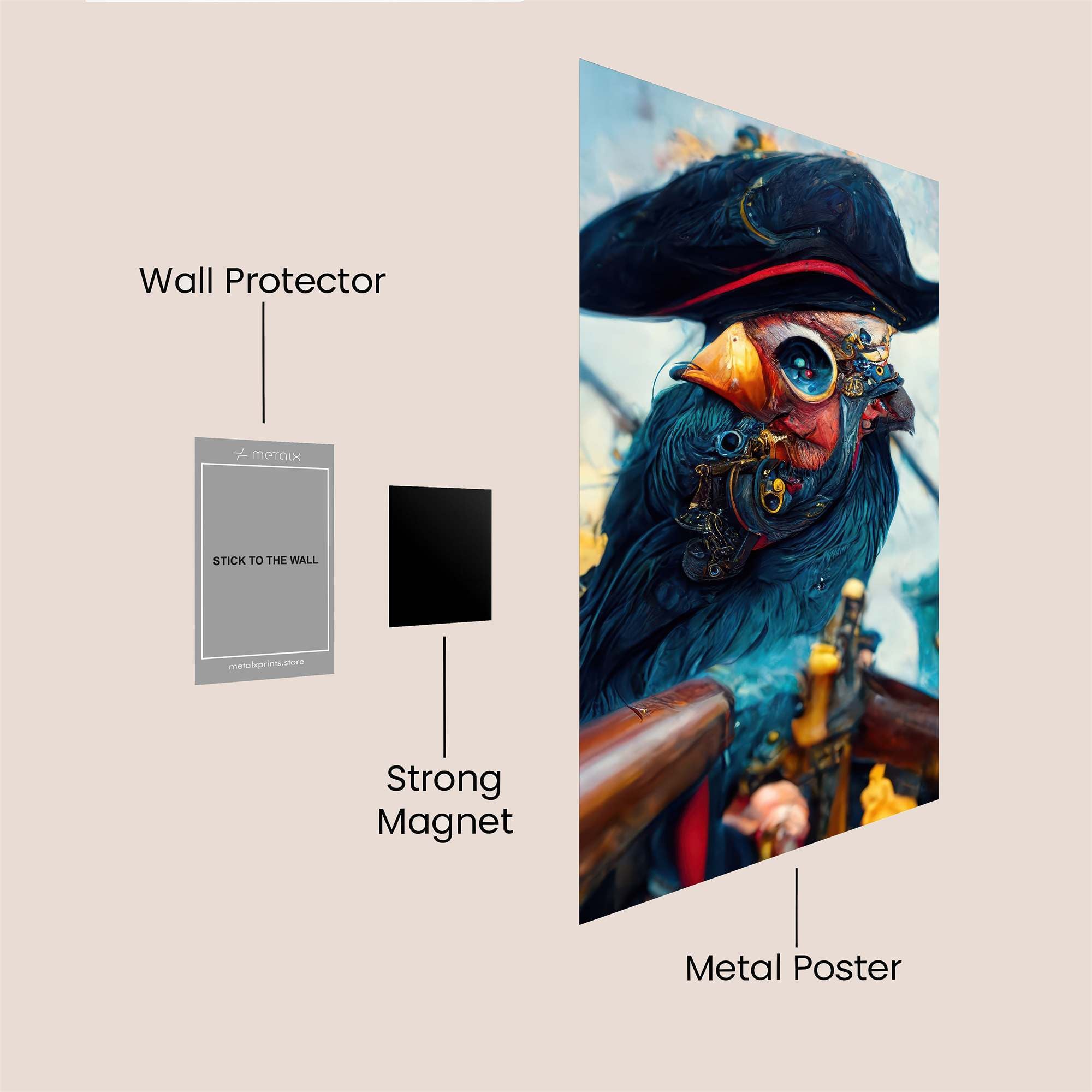 Pirate Whimsy Safe Wall Magnetic / M