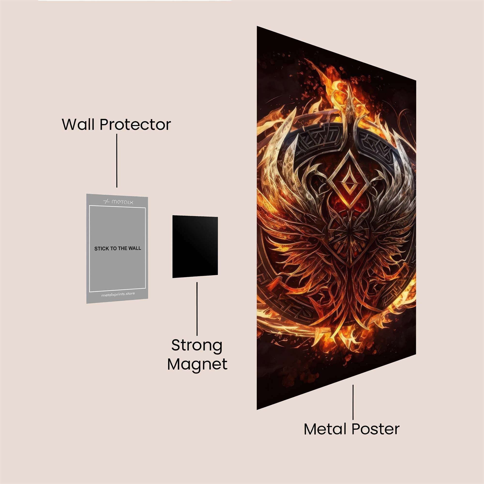 Phoenix Blaze Safe Wall Magnetic / M