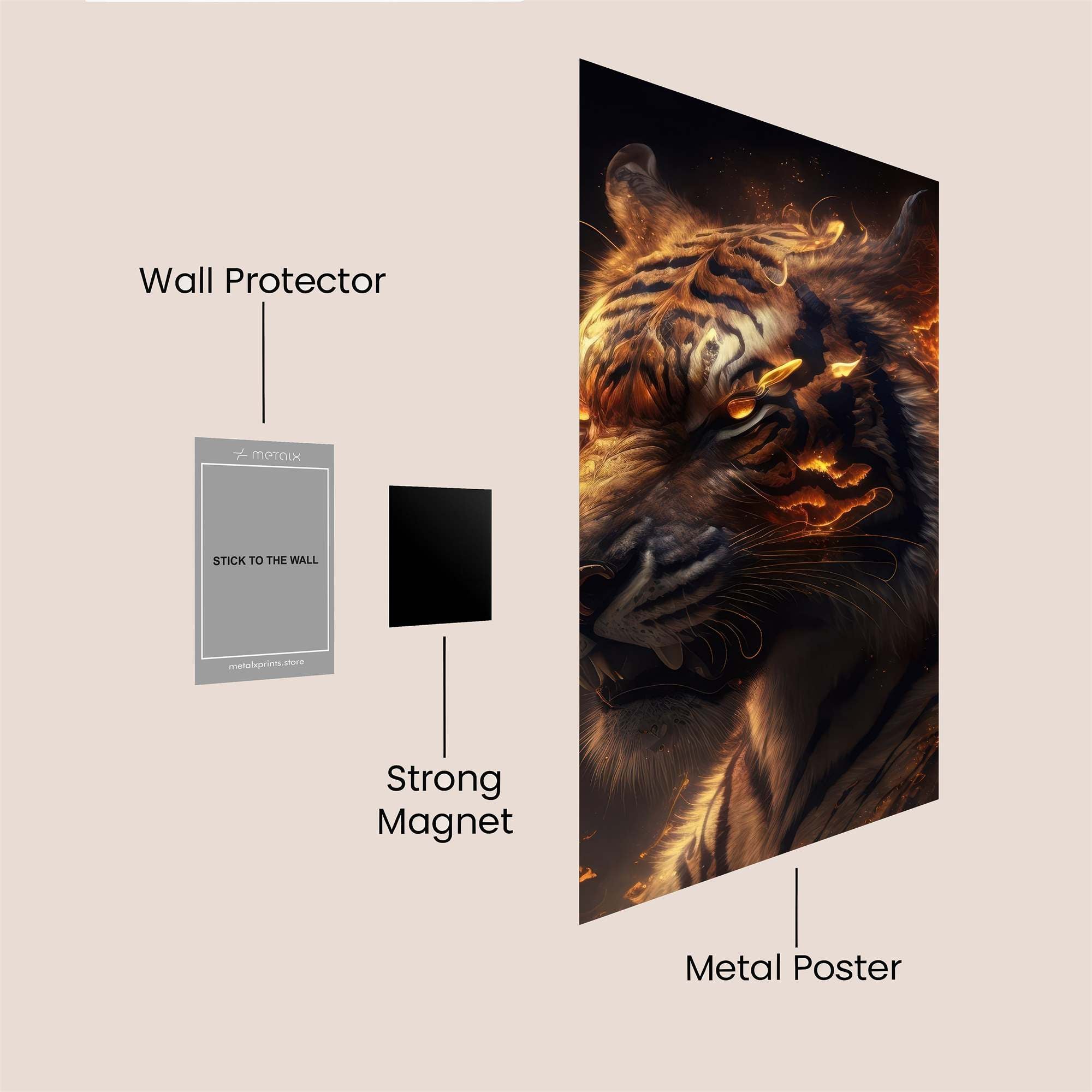 Tiger Blaze Safe Wall Magnetic / M