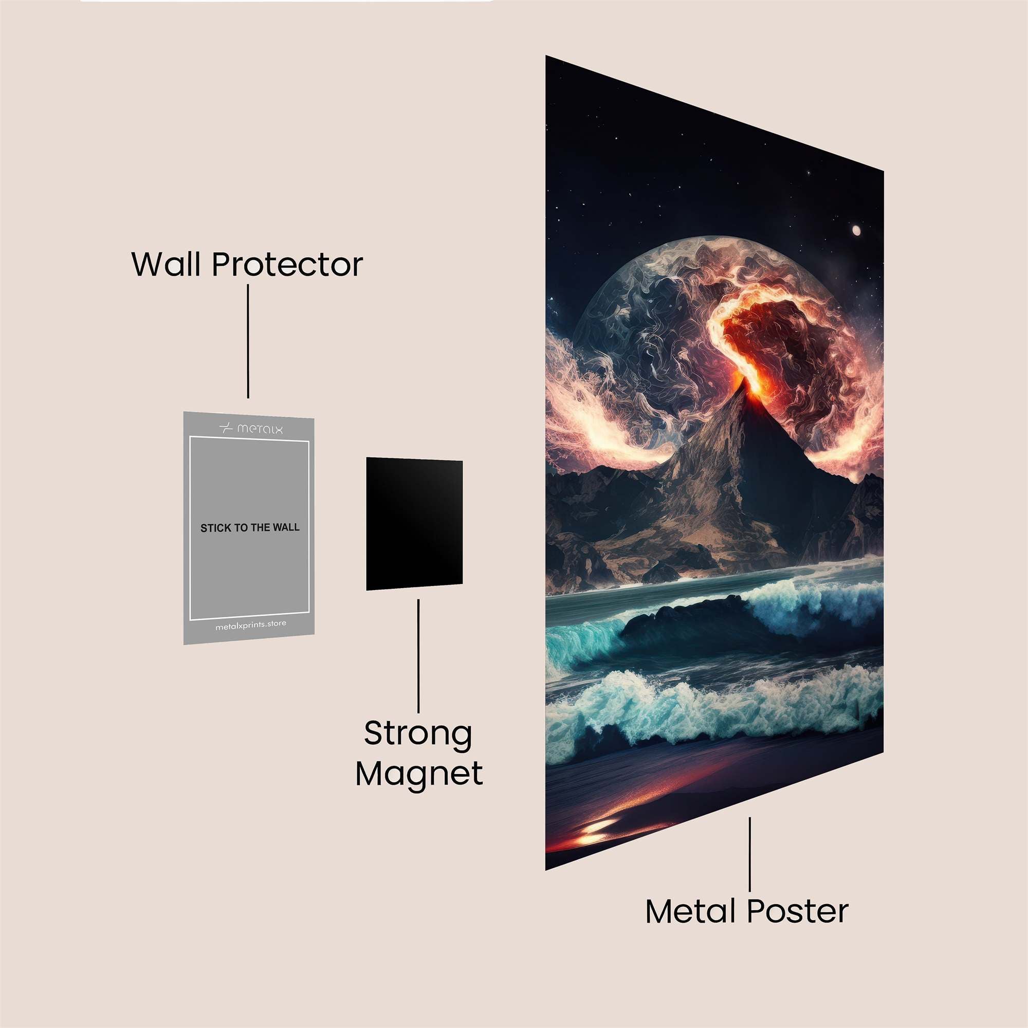 Volcano Eruption Safe Wall Magnetic / M