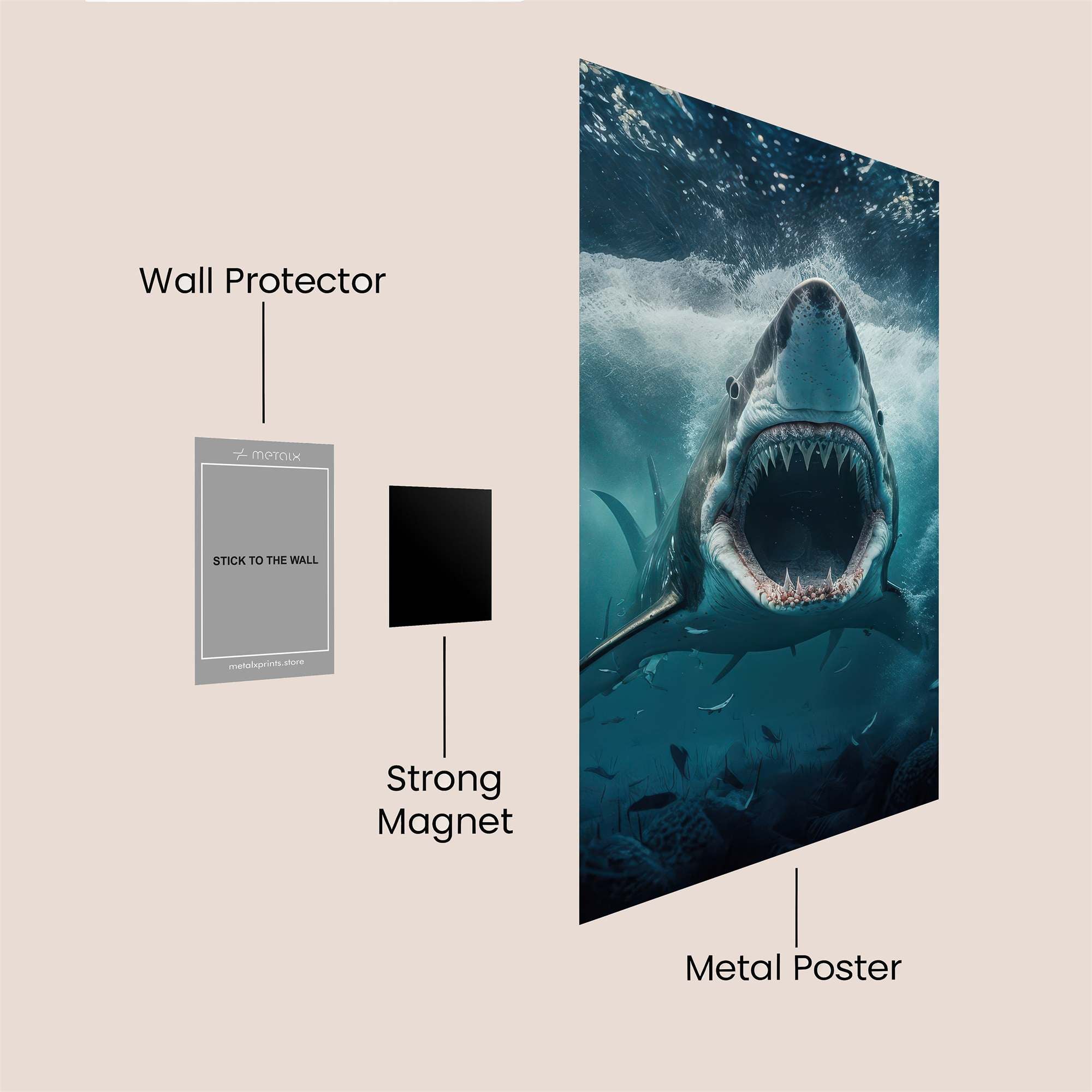 Shark Menace Safe Wall Magnetic / M