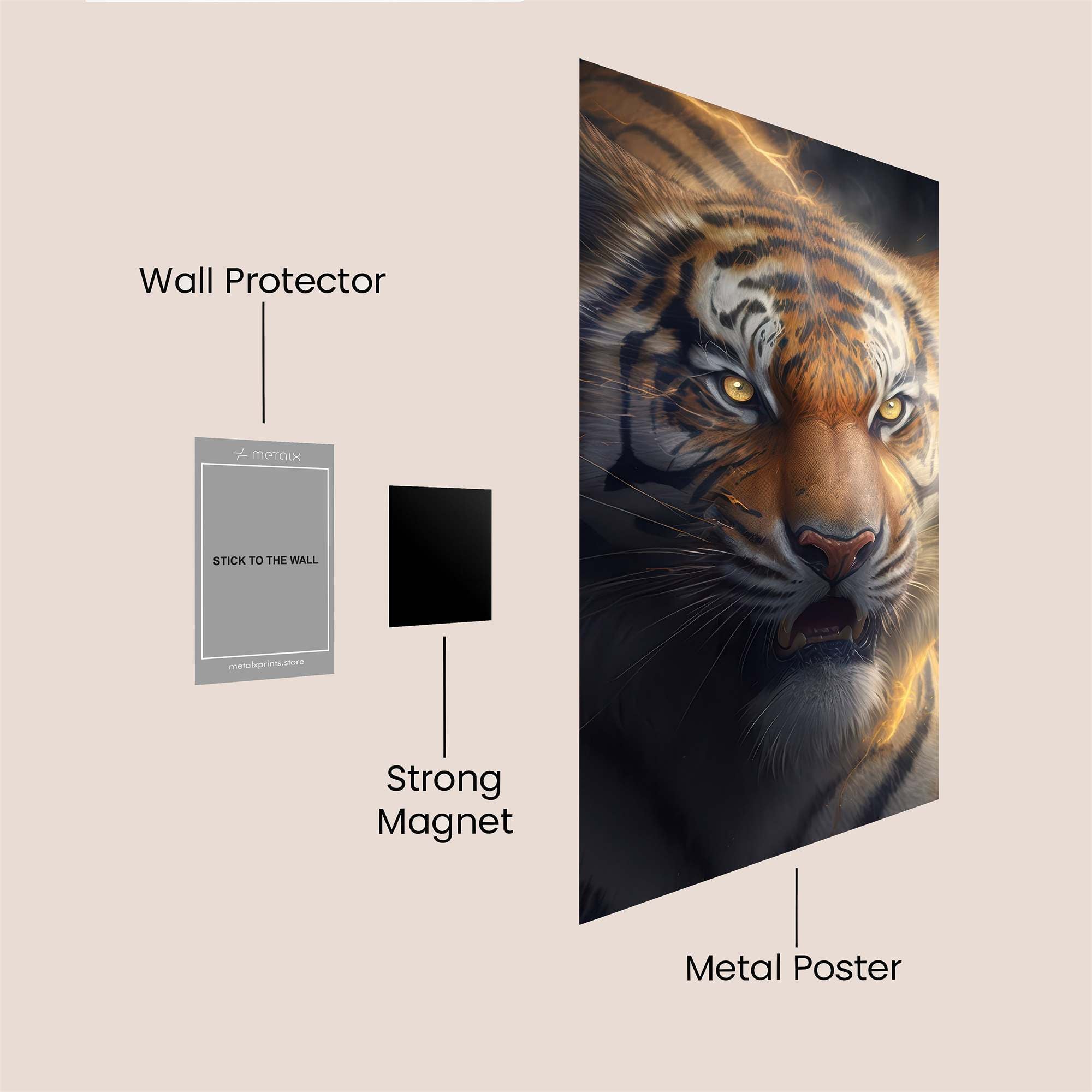 Tiger Thunder Safe Wall Magnetic / M
