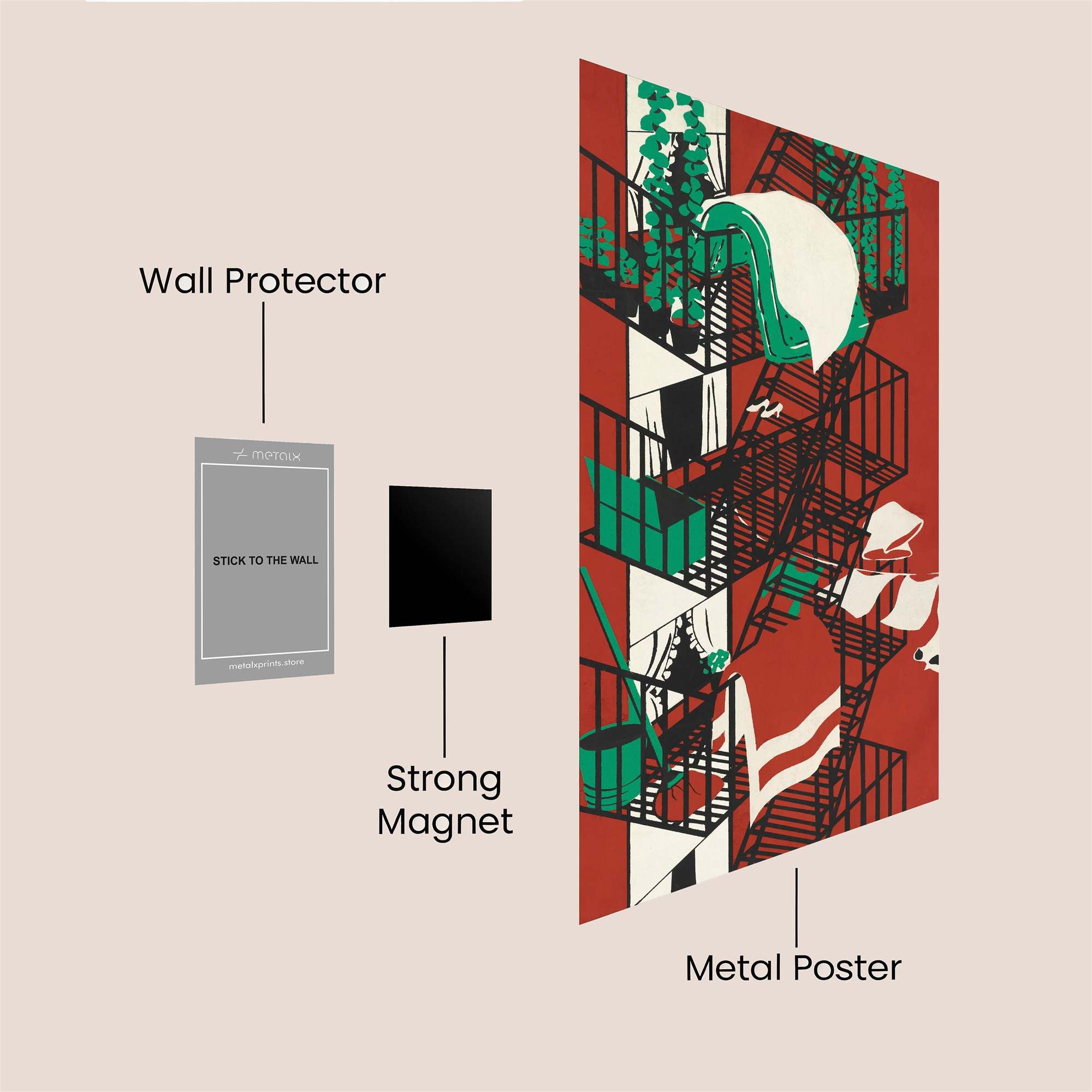 Fire Escape Safe Wall Magnetic / M