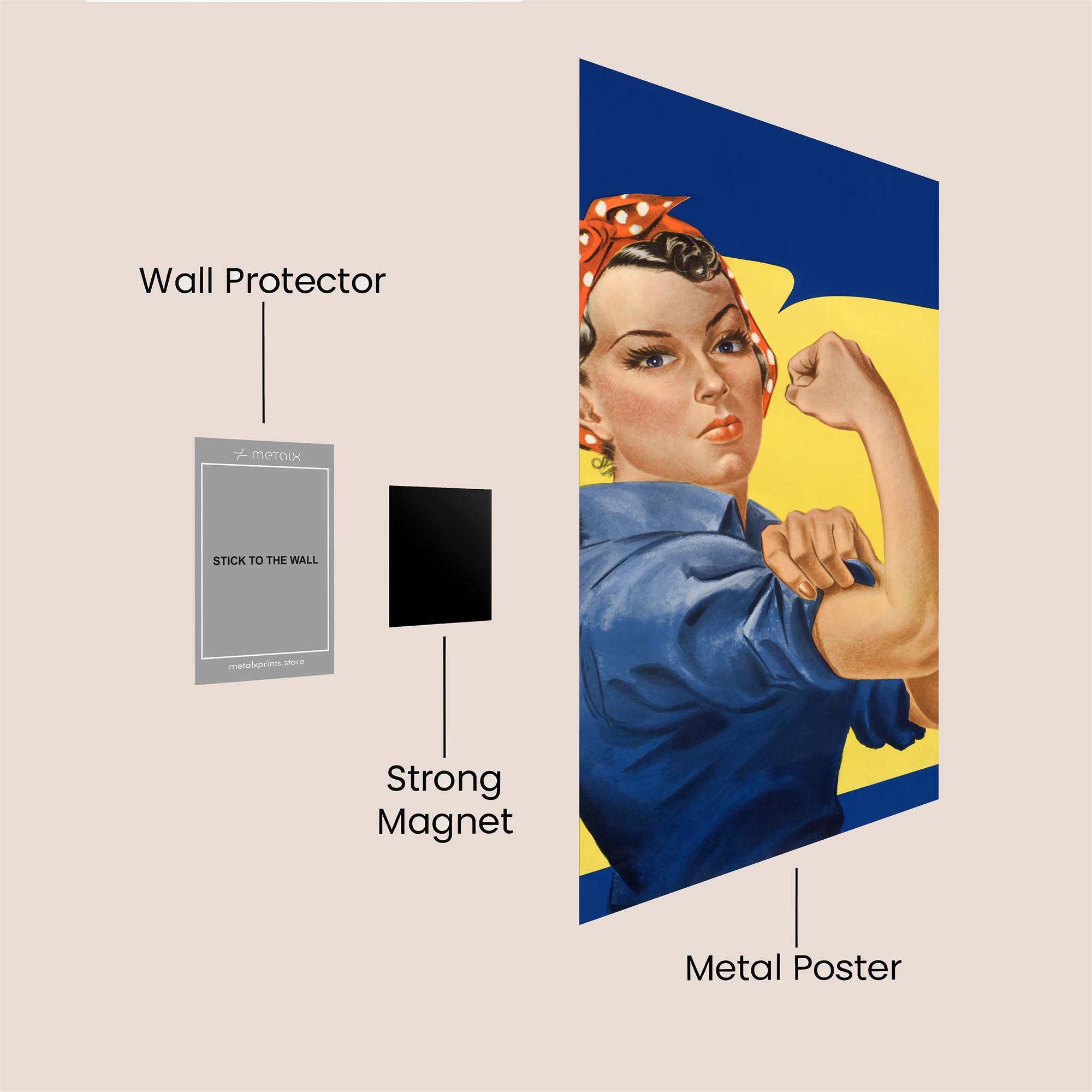 Rosie Empowered Safe Wall Magnetic / M
