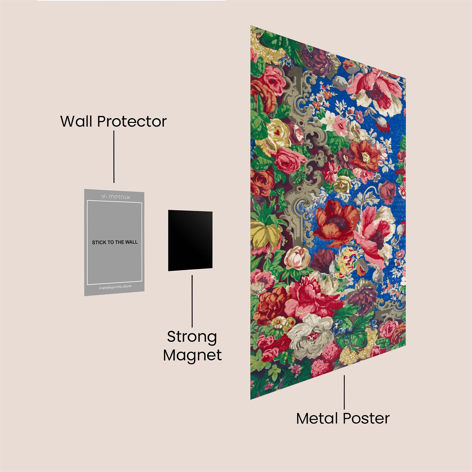 Floral Whimsy Safe Wall Magnetic / M