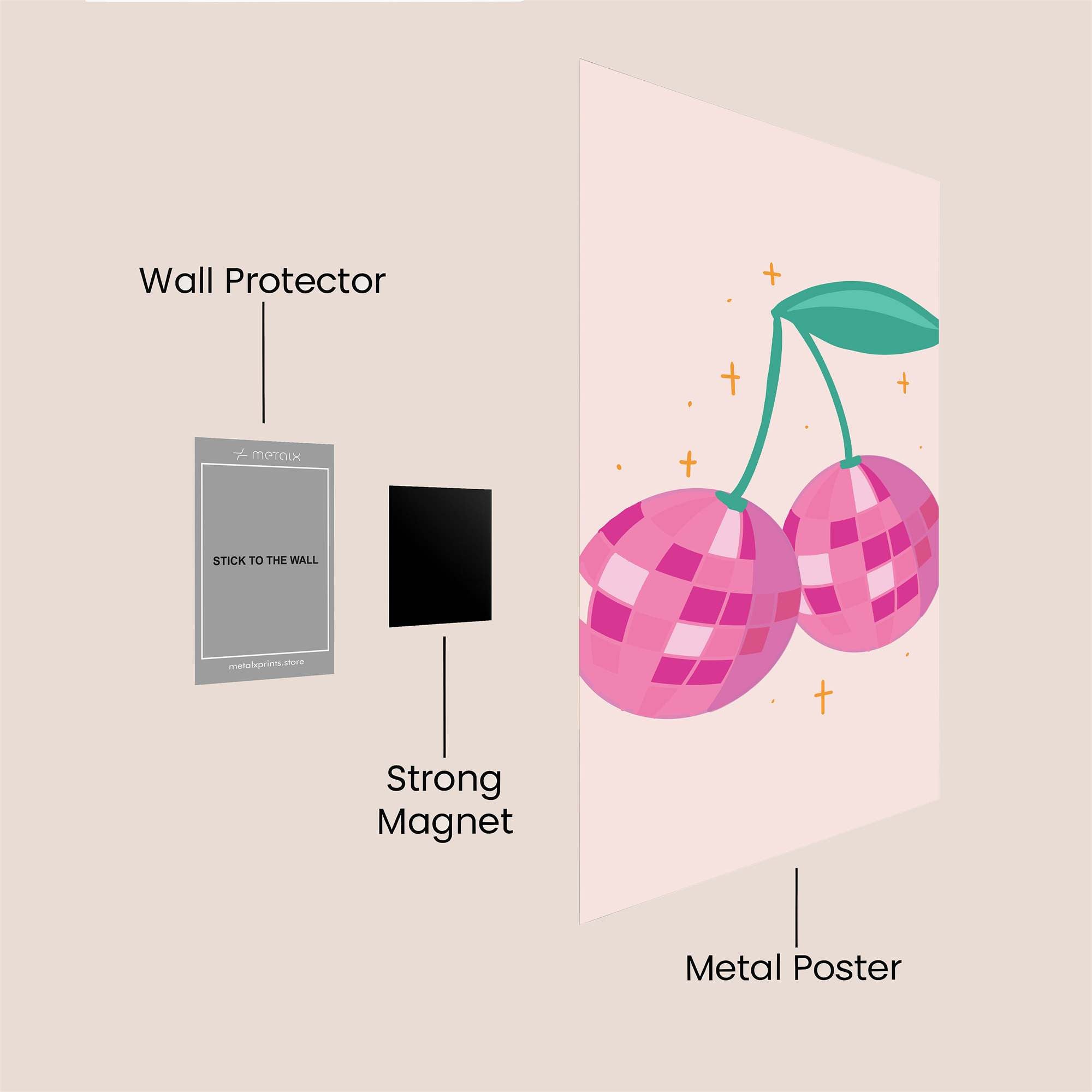 Disco Cherries Safe Wall Magnetic / M