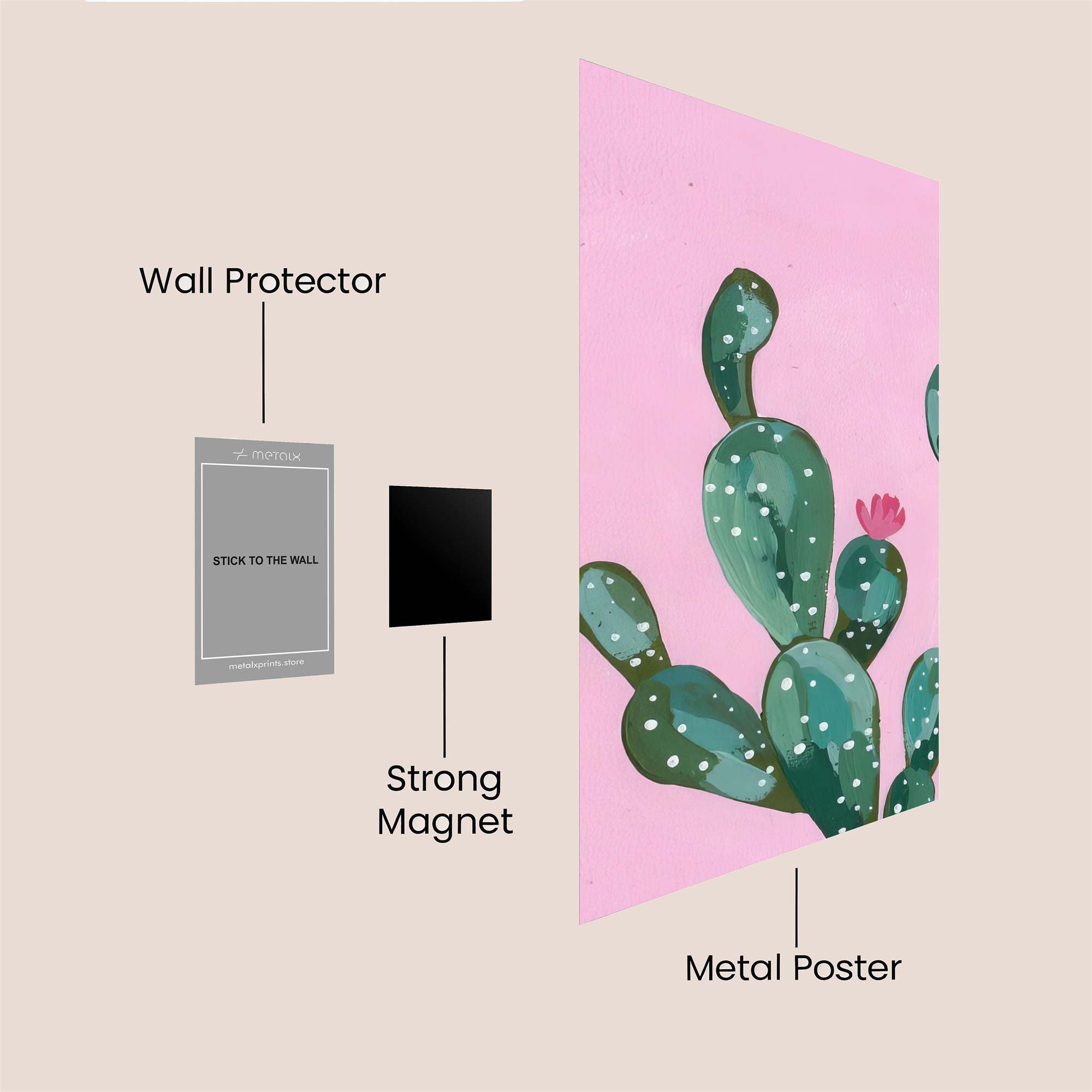 Cactus Cheer Safe Wall Magnetic / M