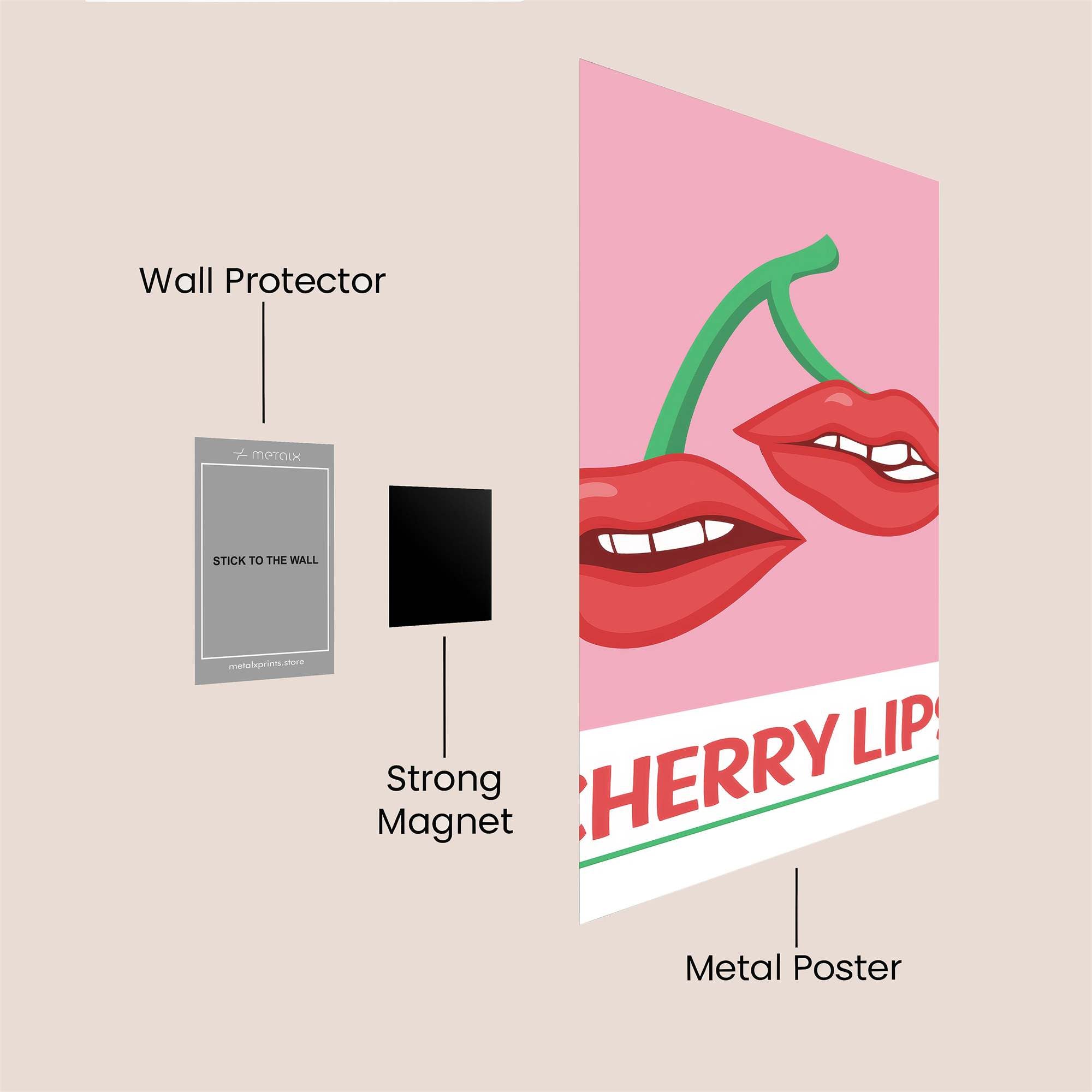 Cherry Flirt Safe Wall Magnetic / M