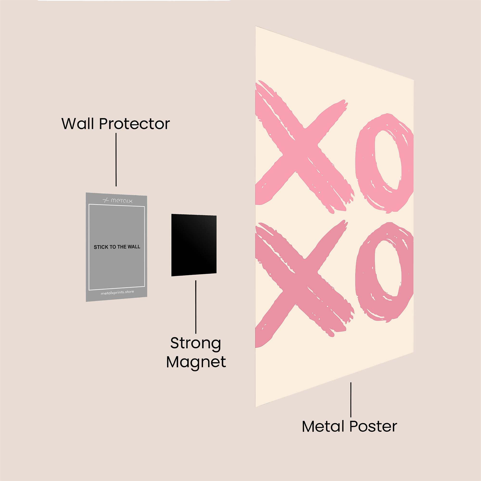 Hugs Kisses Safe Wall Magnetic / M