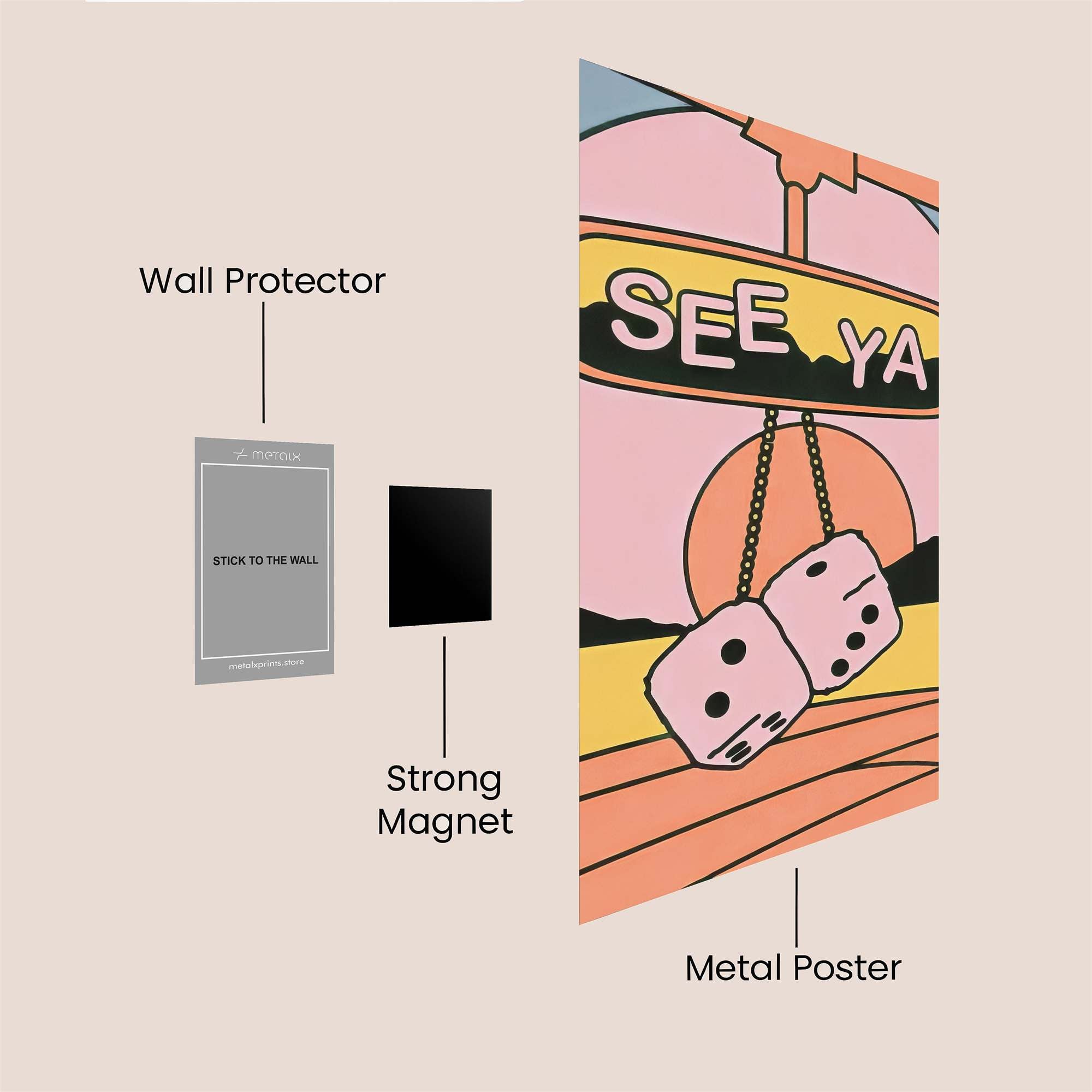 Dice Farewell Safe Wall Magnetic / M