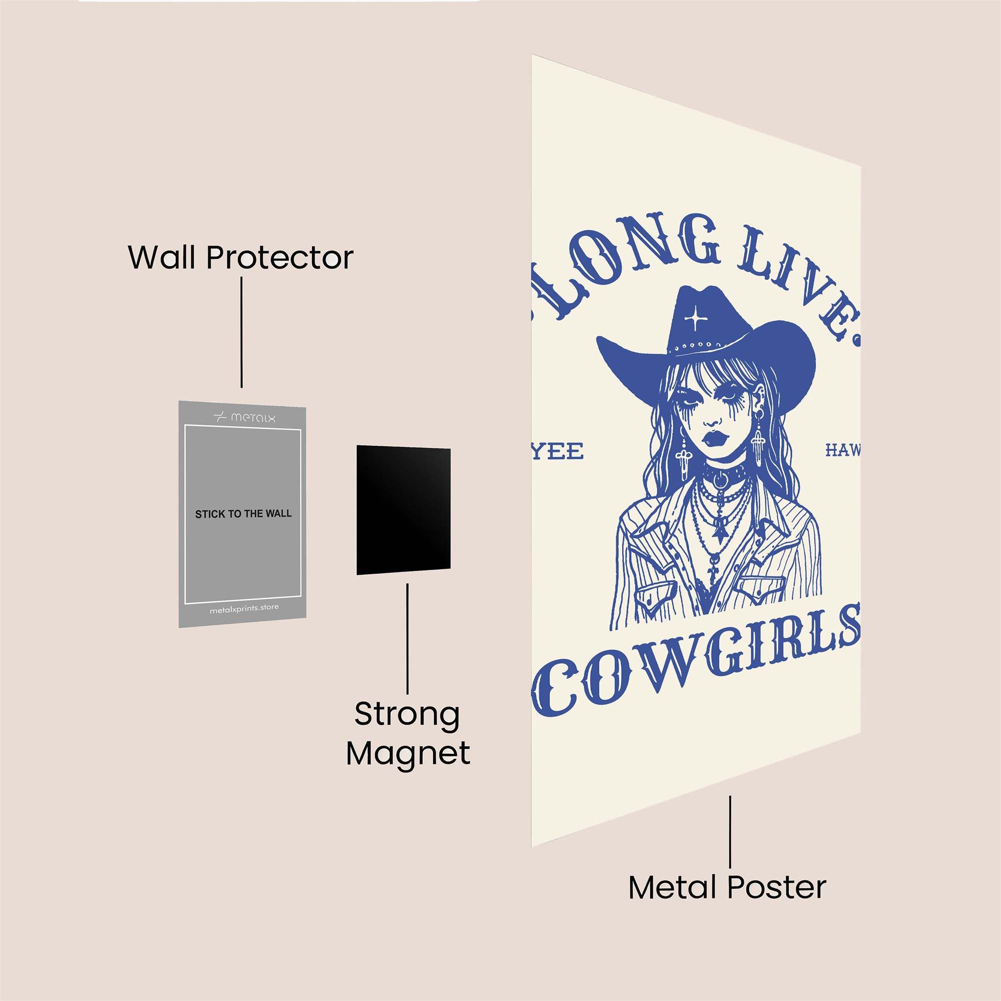 Cowgirl Rebel Safe Wall Magnetic / M
