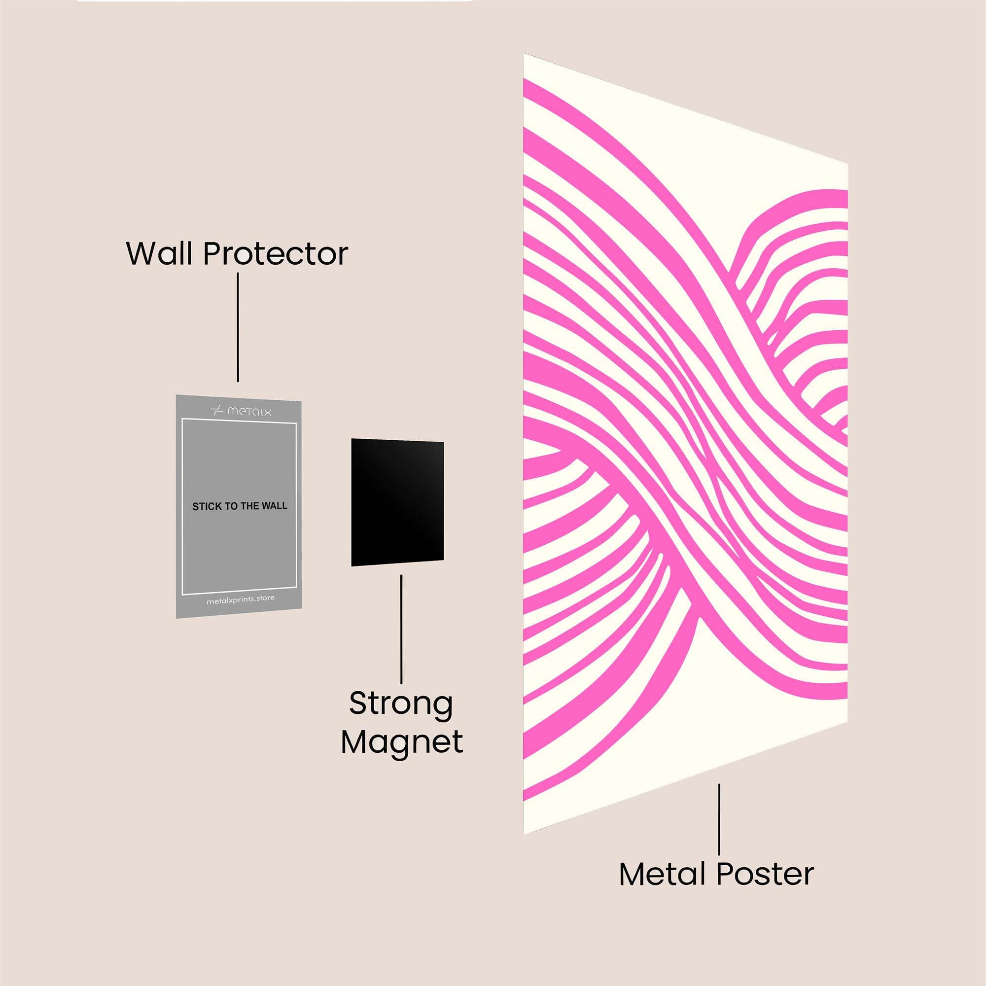 Ribbon Whimsy Safe Wall Magnetic / M