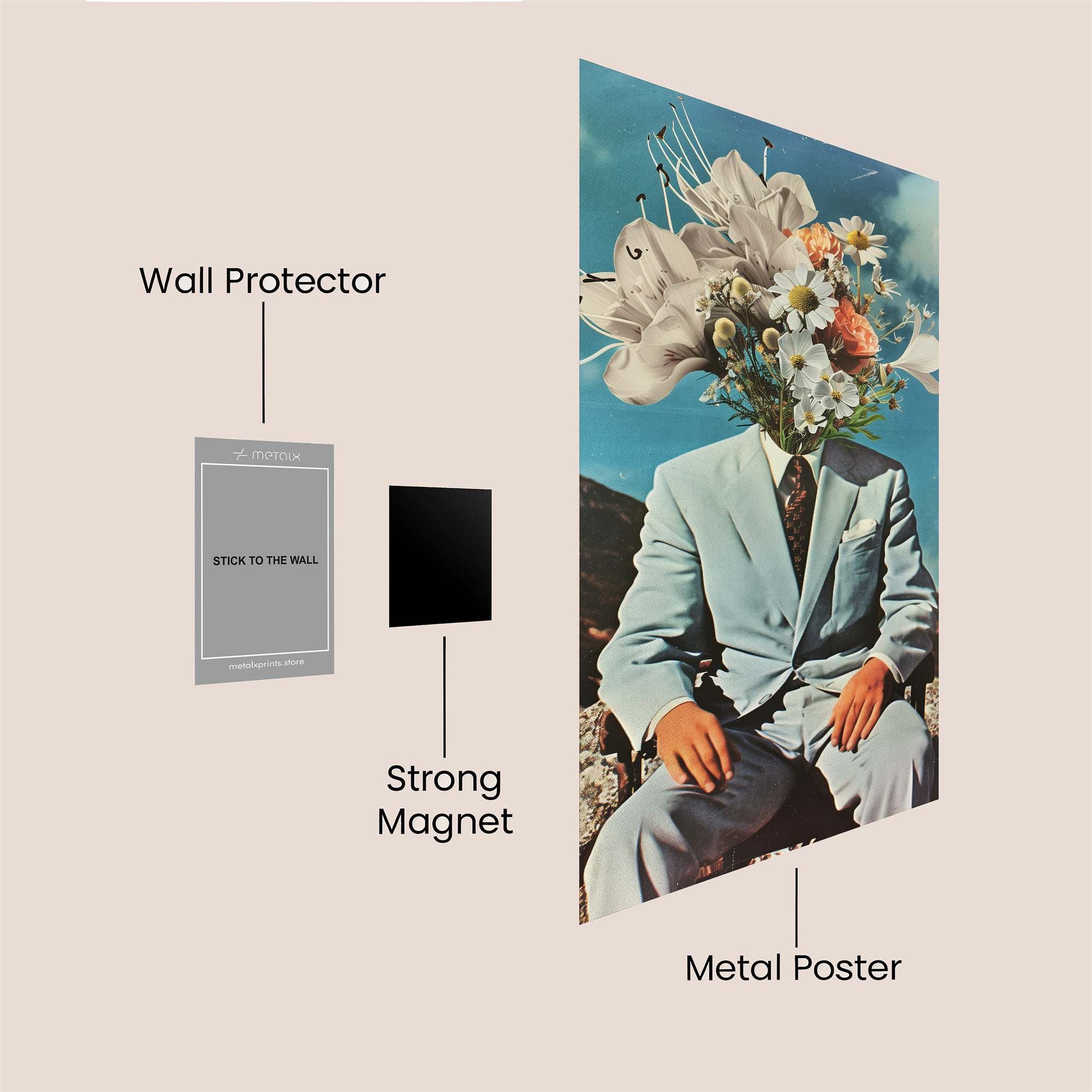 Floral Serenity Safe Wall Magnetic / M