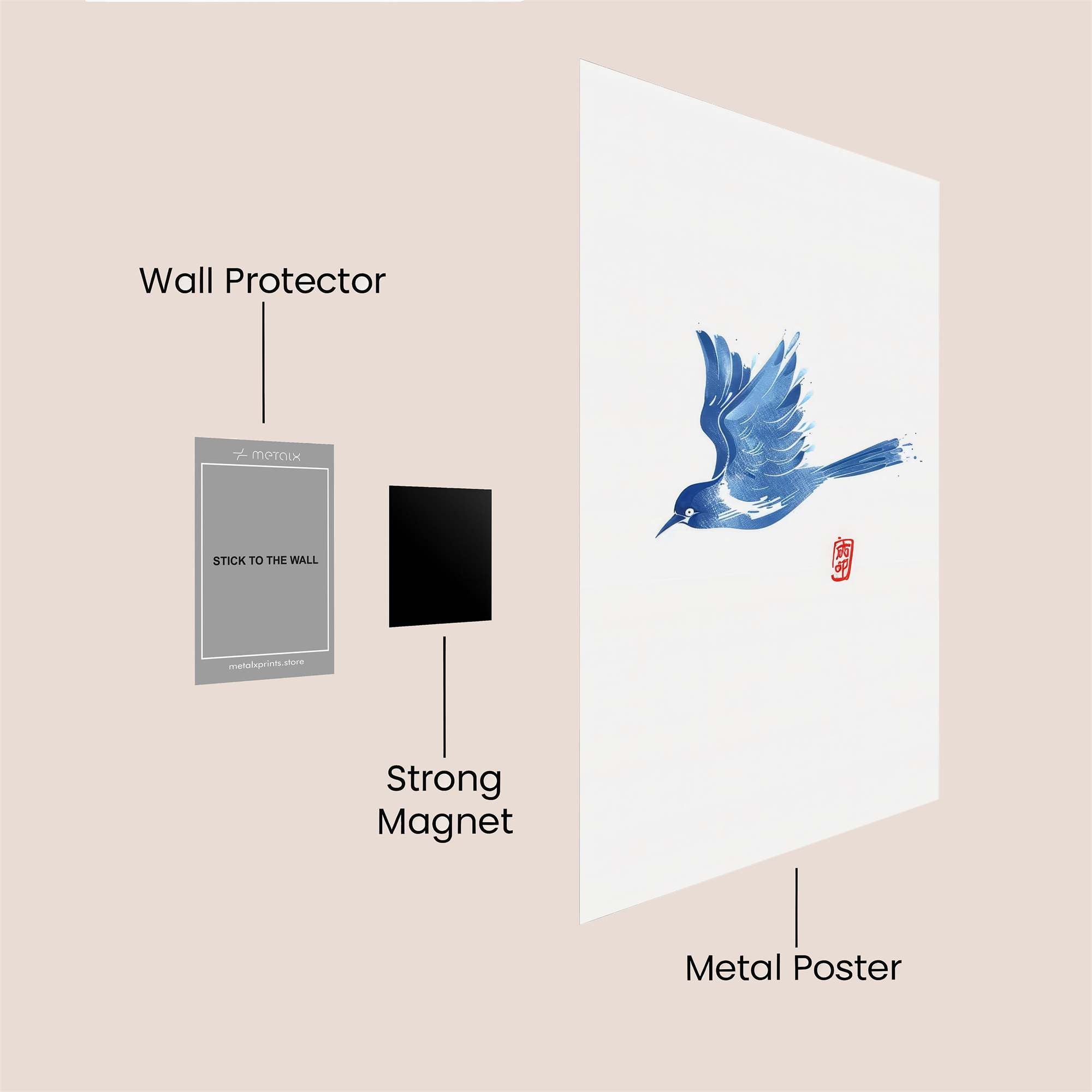 Blue Serenity Safe Wall Magnetic / M
