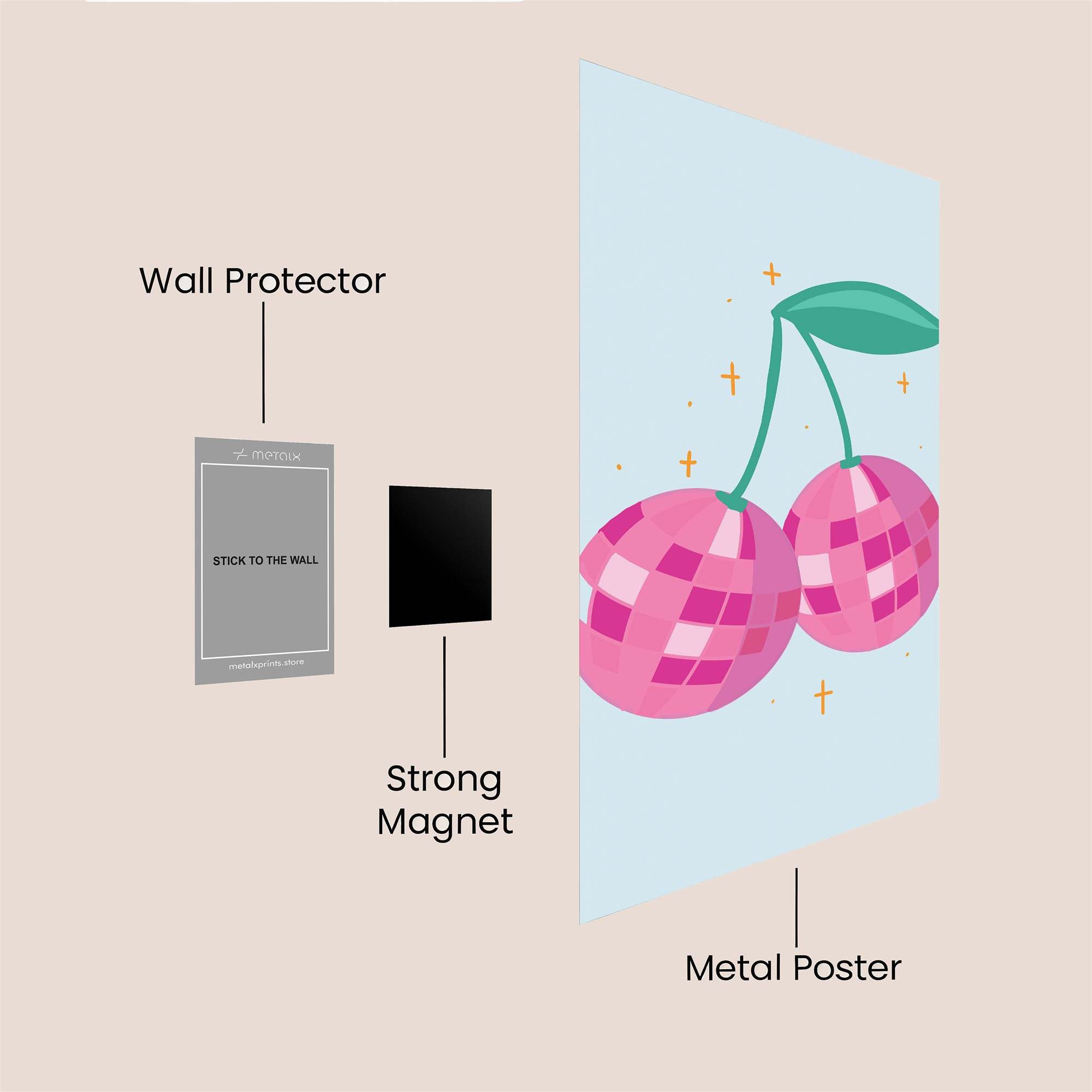 Disco Cherries Safe Wall Magnetic / M