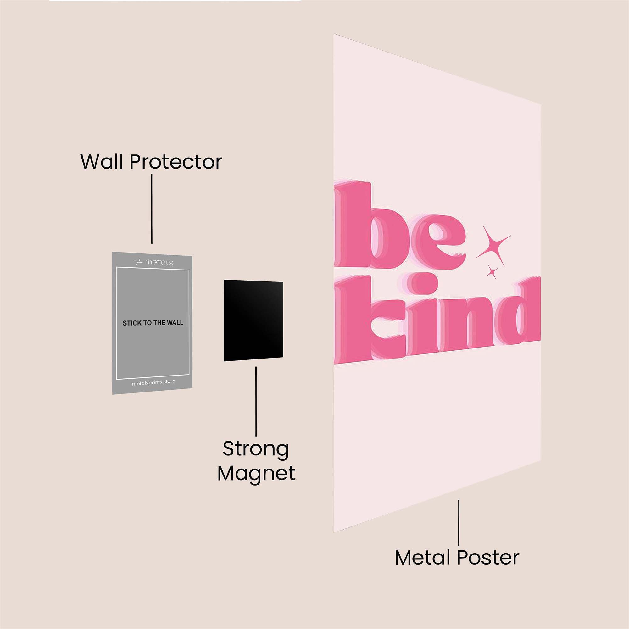Be Kindhearted Safe Wall Magnetic / M