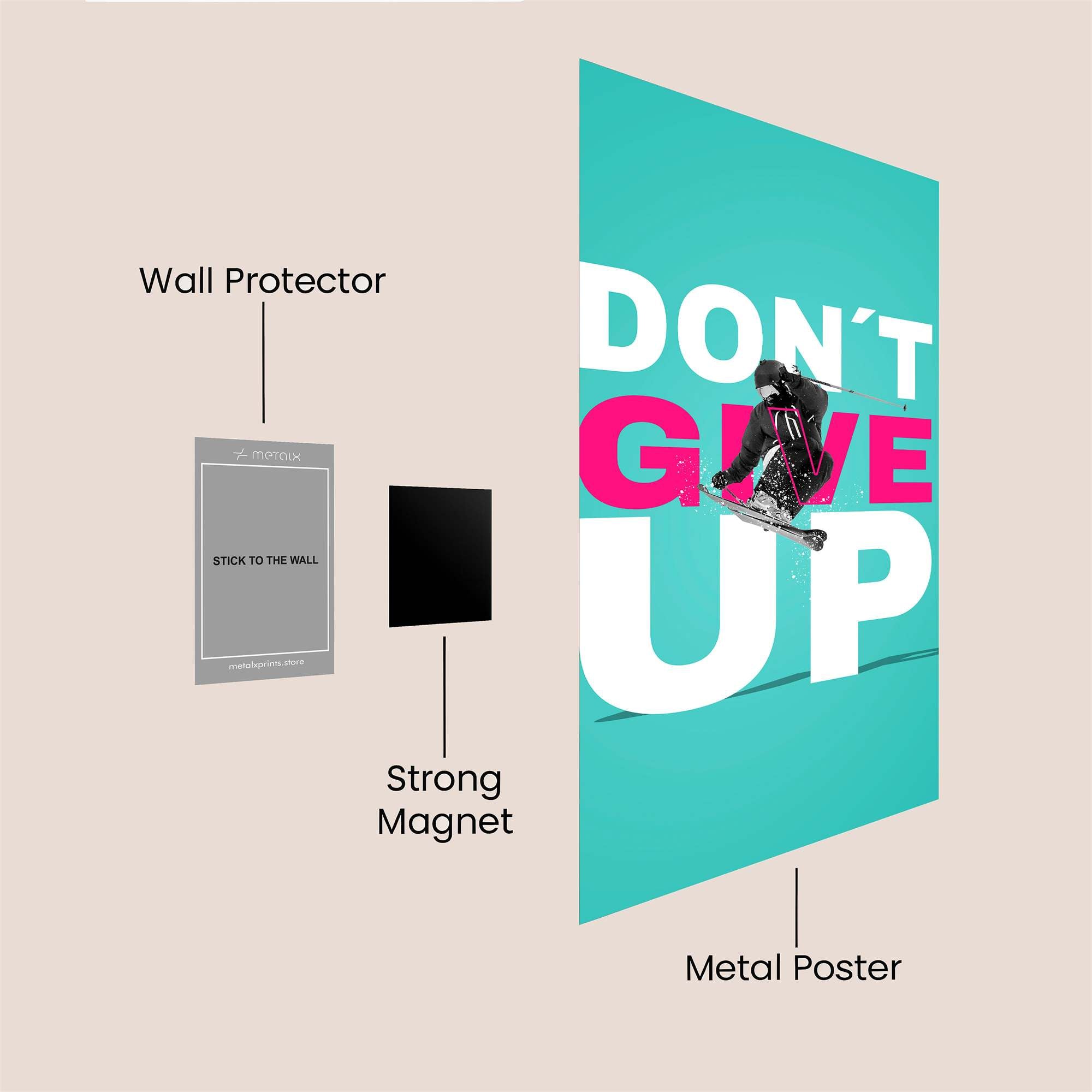 Skier Defiant Safe Wall Magnetic / M