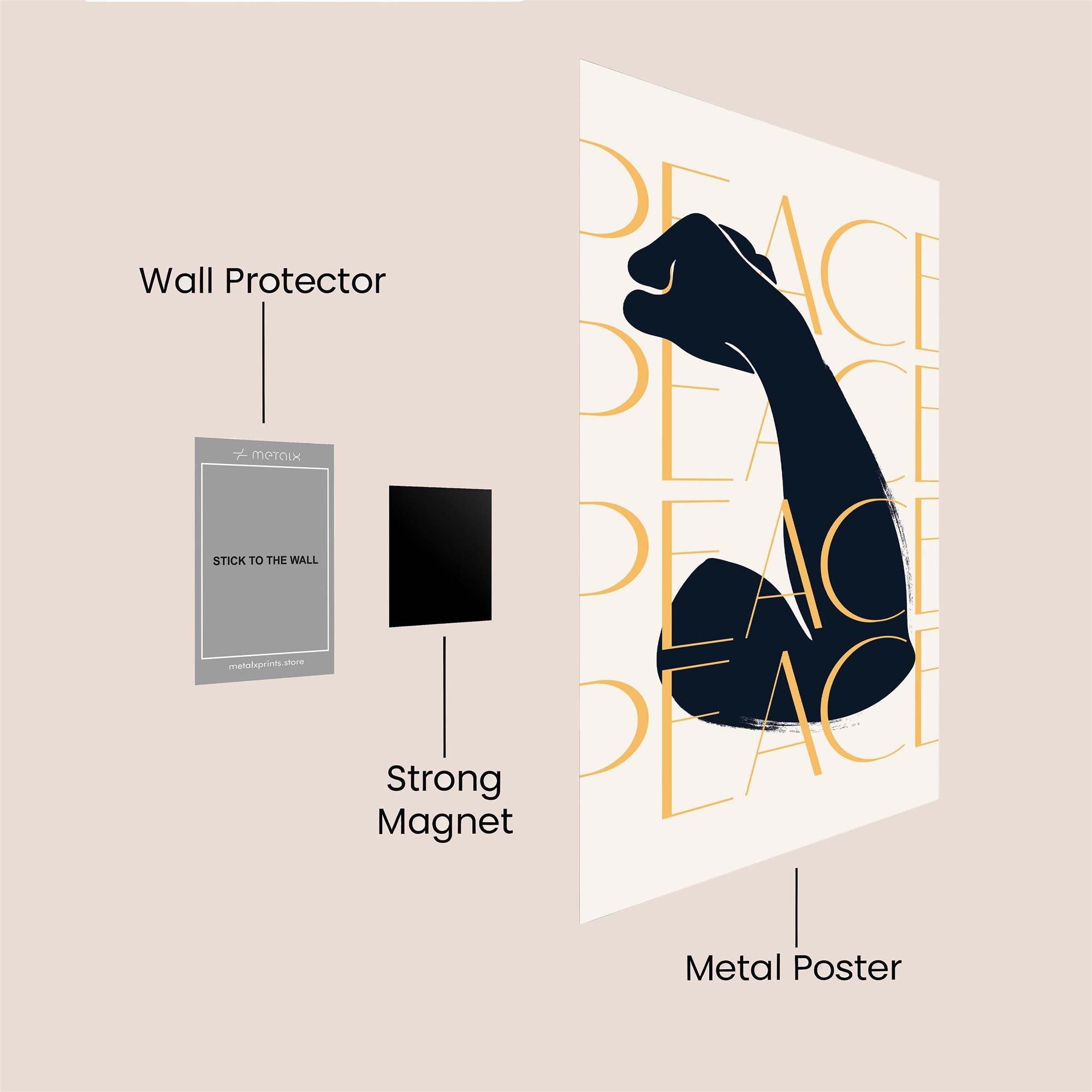 Peaceful Fist Safe Wall Magnetic / M
