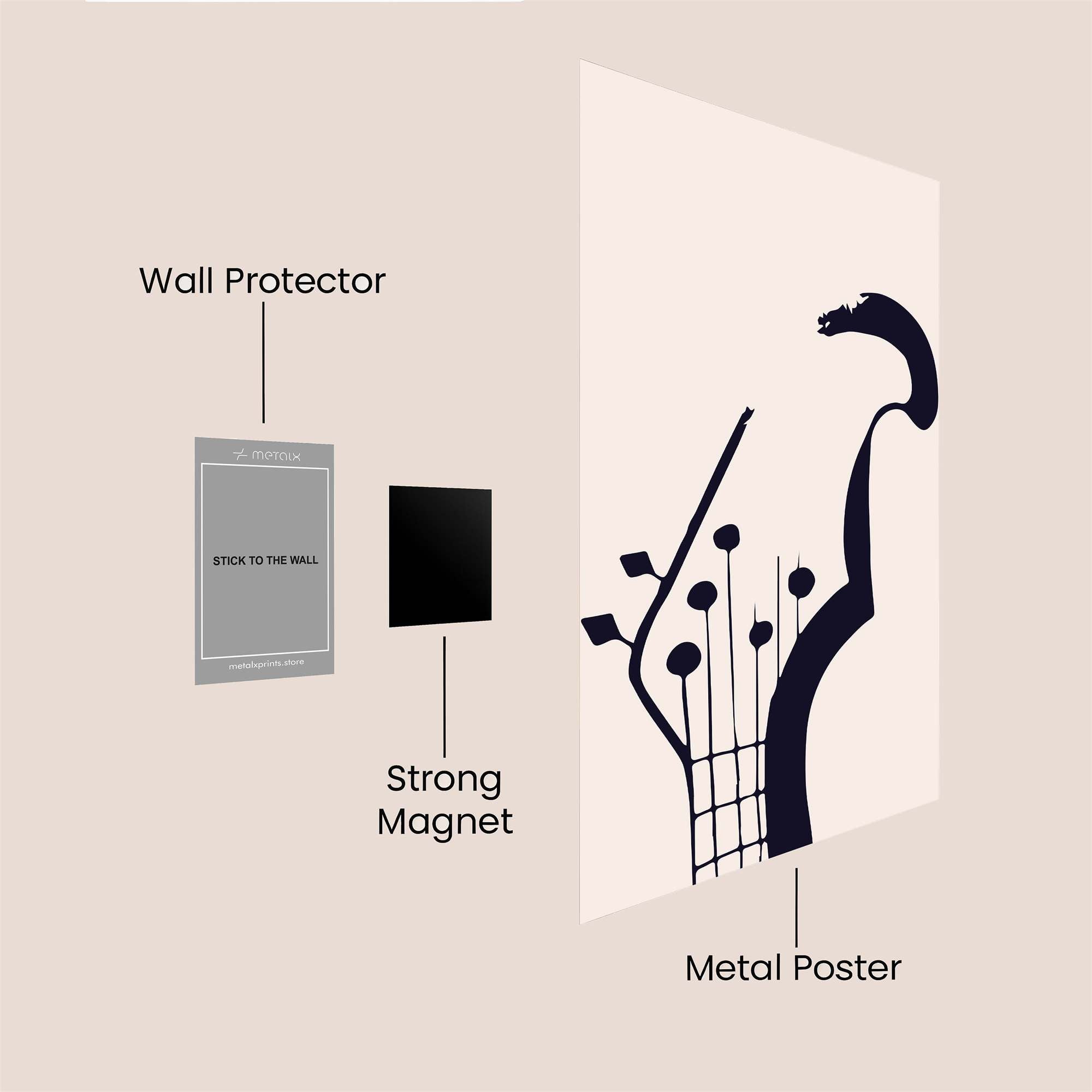 Guitar Whimsy Safe Wall Magnetic / M
