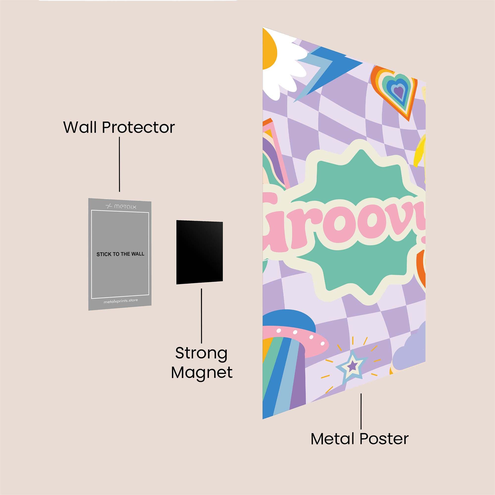 Groovy Vibes Safe Wall Magnetic / M