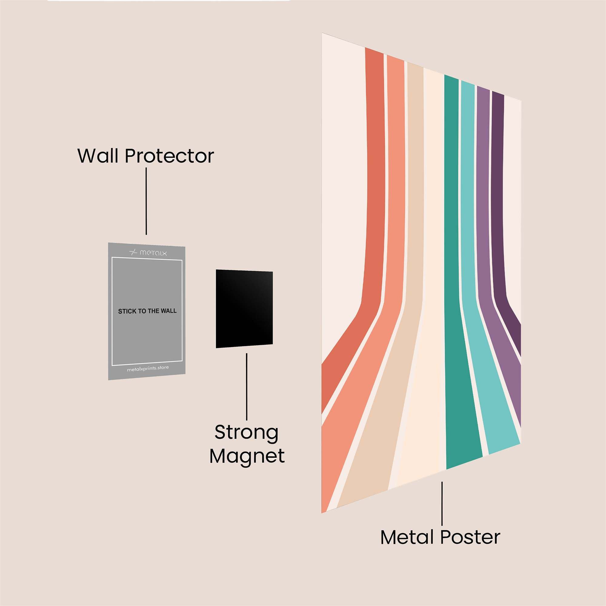 Colorful Convergence Safe Wall Magnetic / M