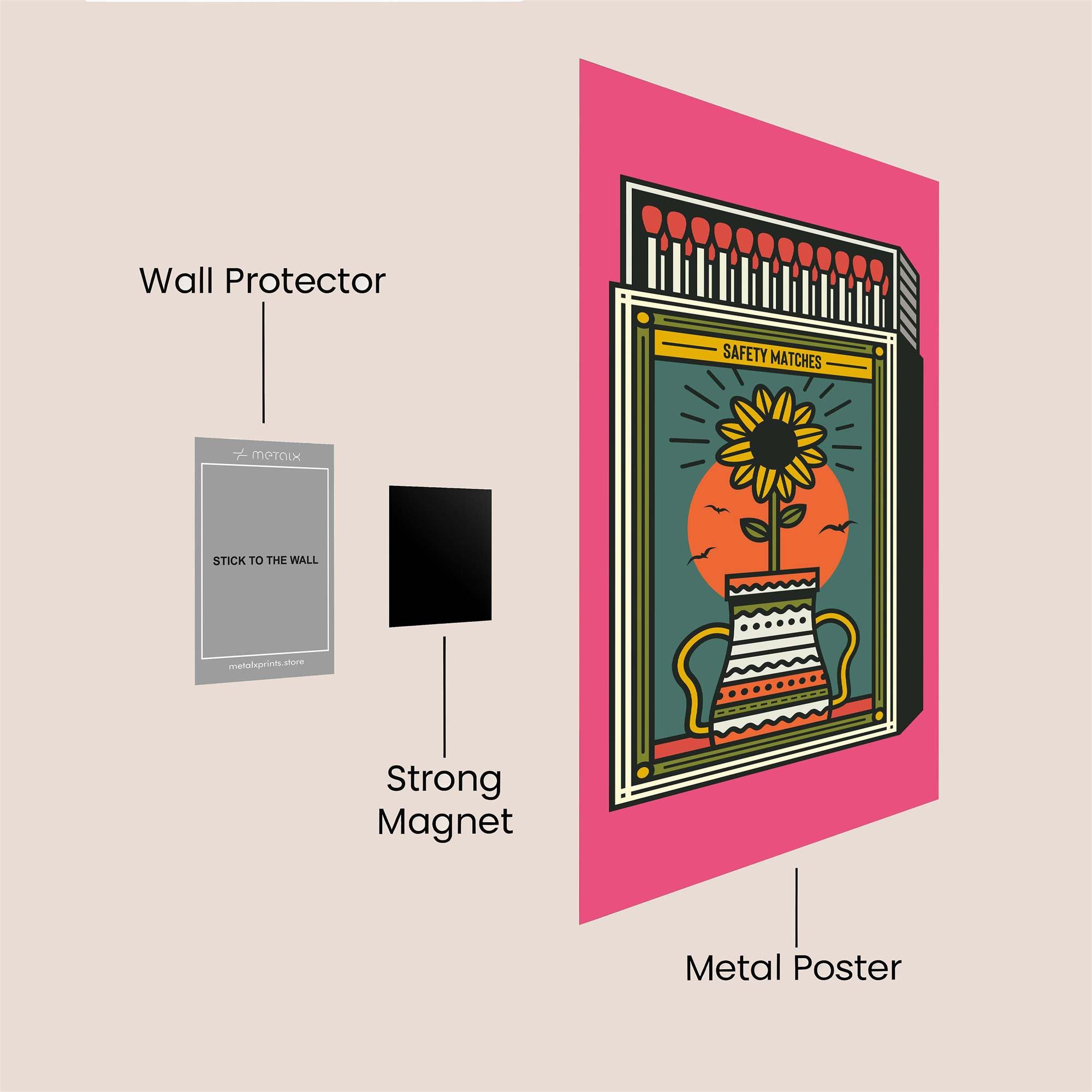 Sunflower Serenity Safe Wall Magnetic / M