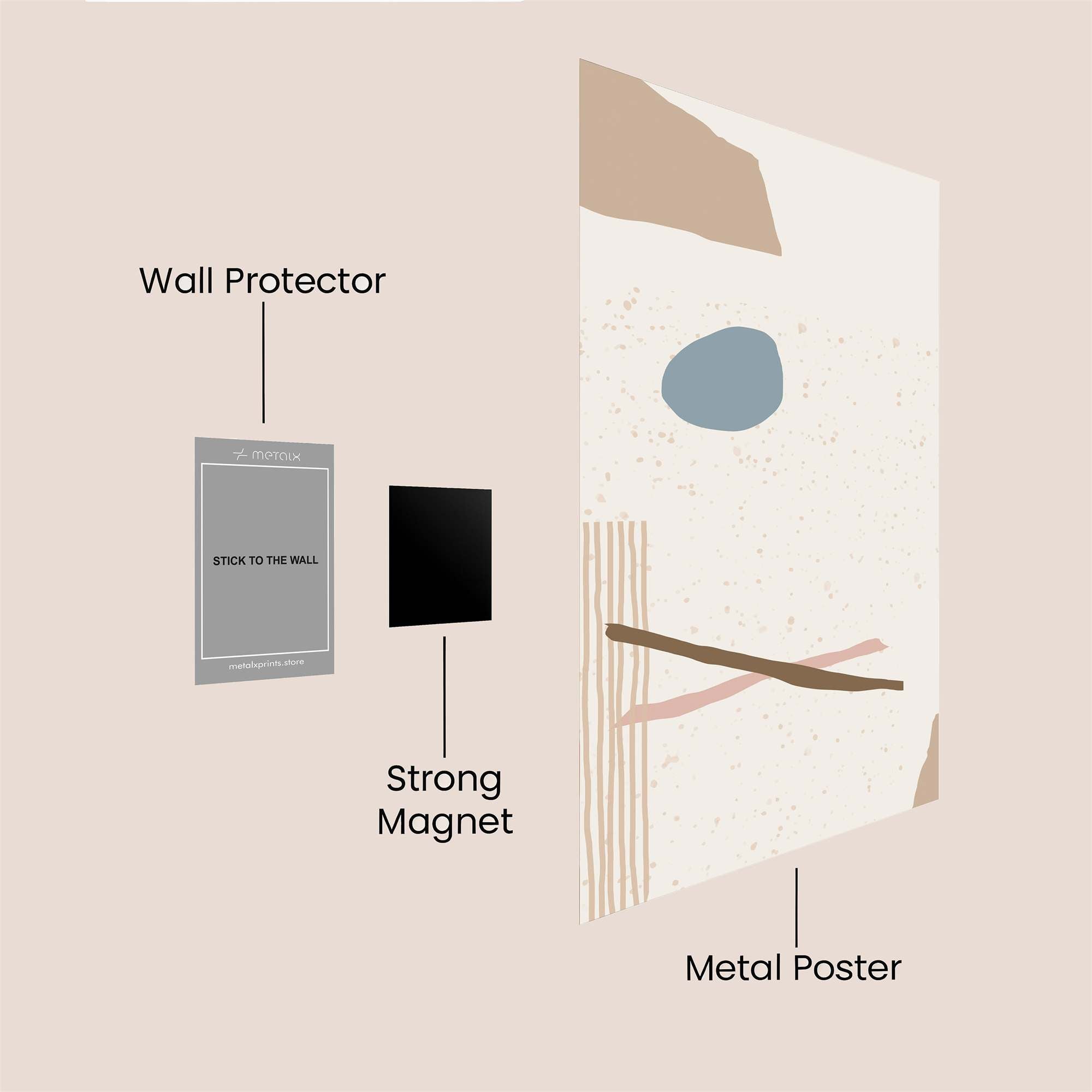 Abstract Calm Safe Wall Magnetic / M